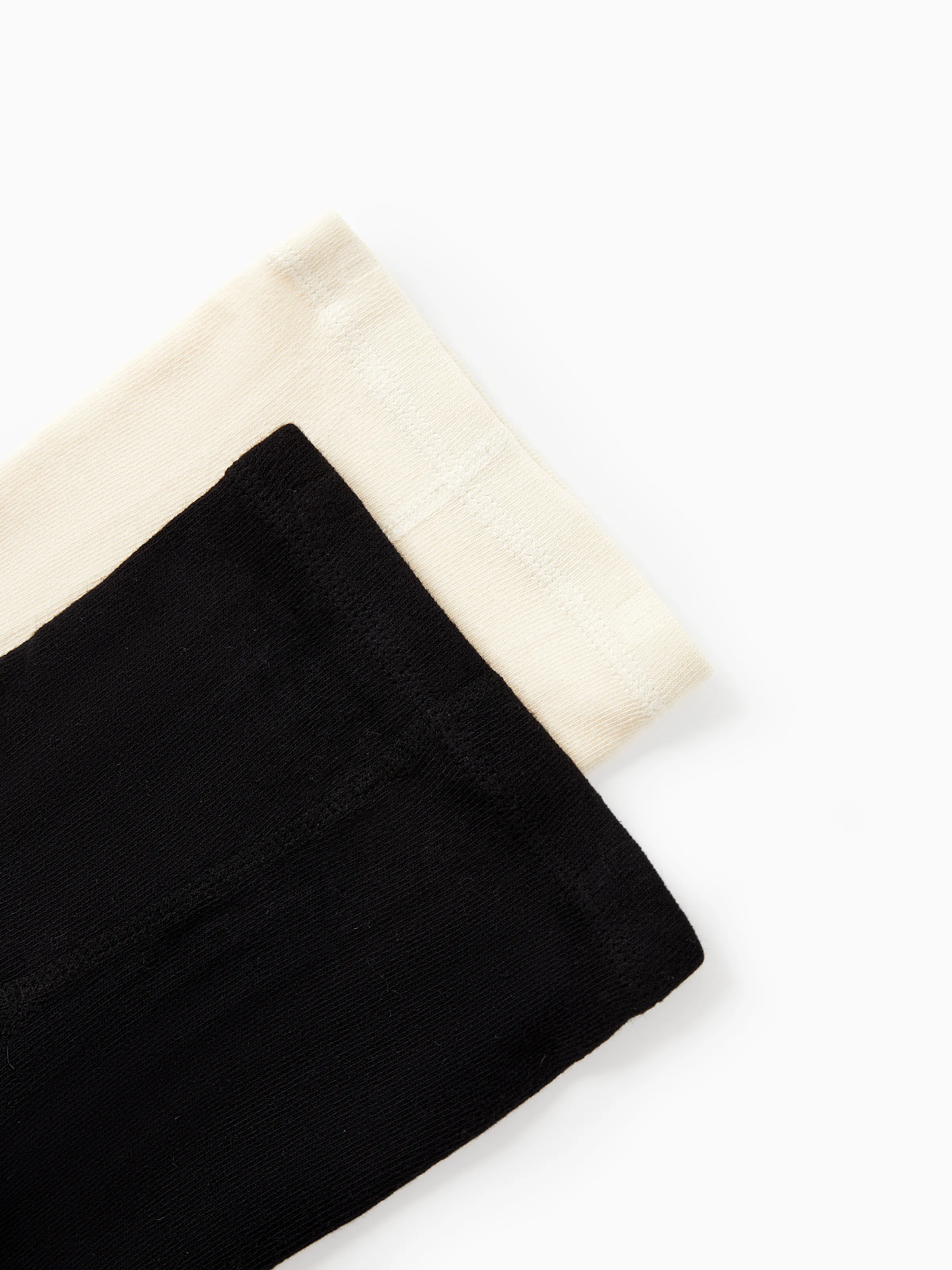 2-Pack Baby/Toddler Girl Embroidered Childlike Socks Black+White - Image 3