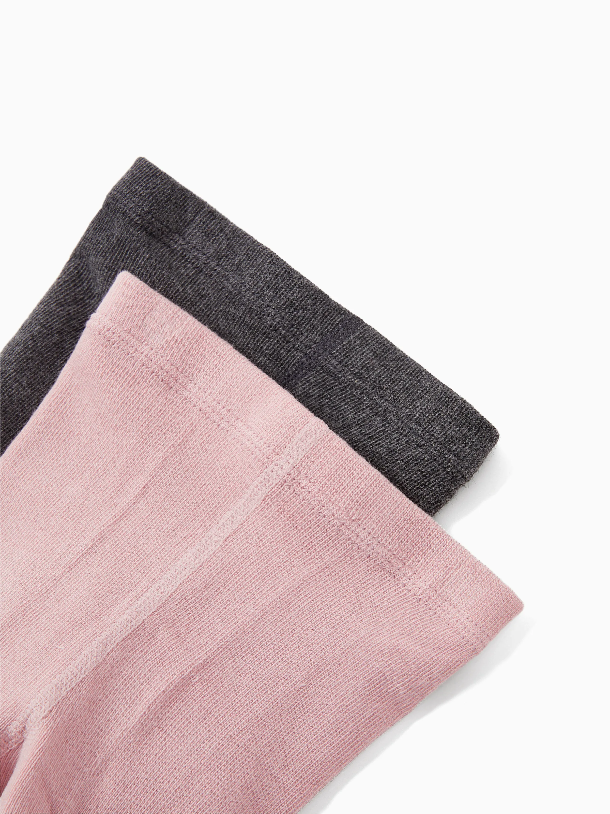 2-Pack Baby/Toddler Girl Embroidered Childlike Socks Pink+Gray - Image 3