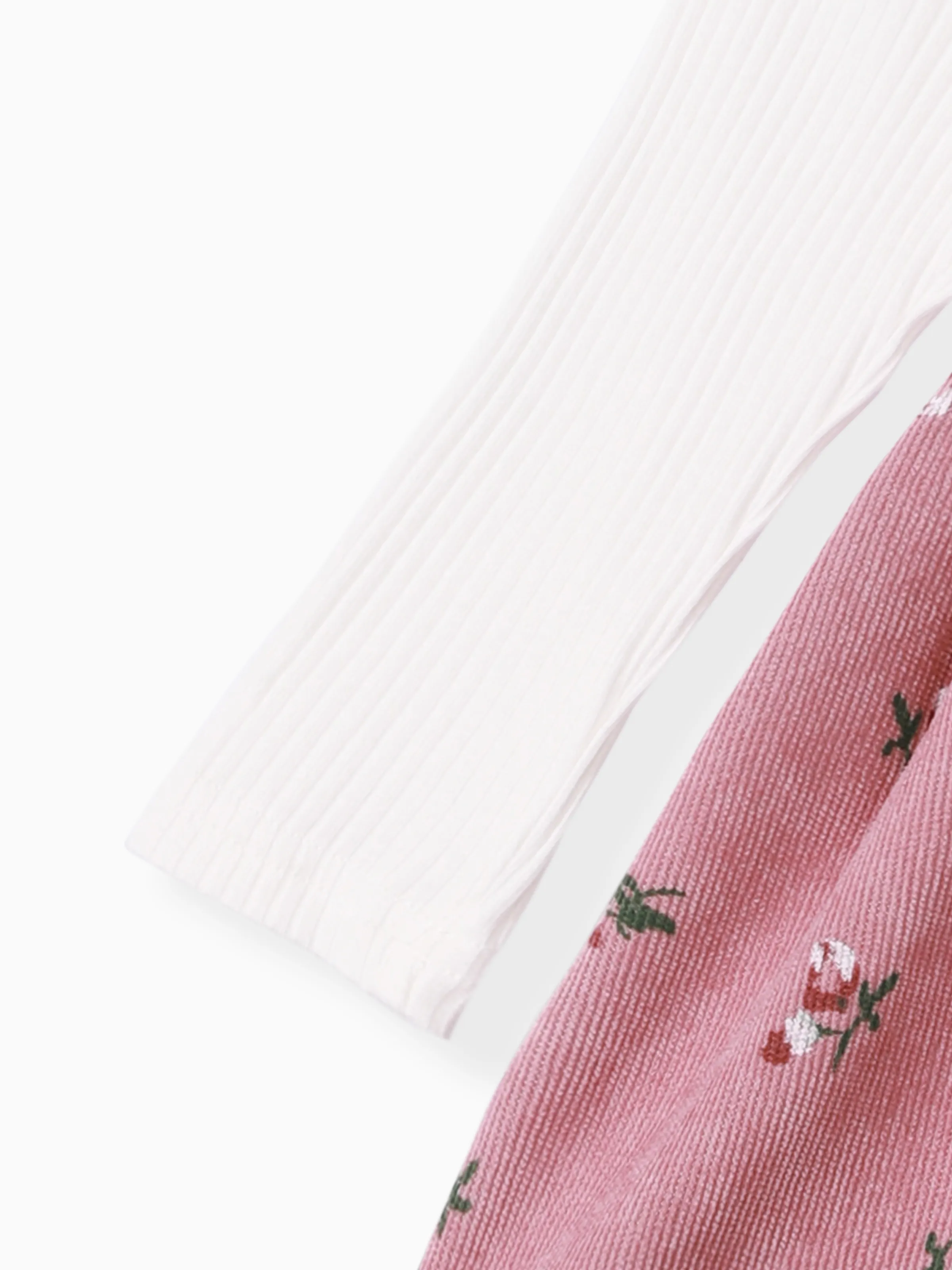 2pcs Baby Girl Floral Print Combo Dress with Headband Set ColorBlock - Image 6