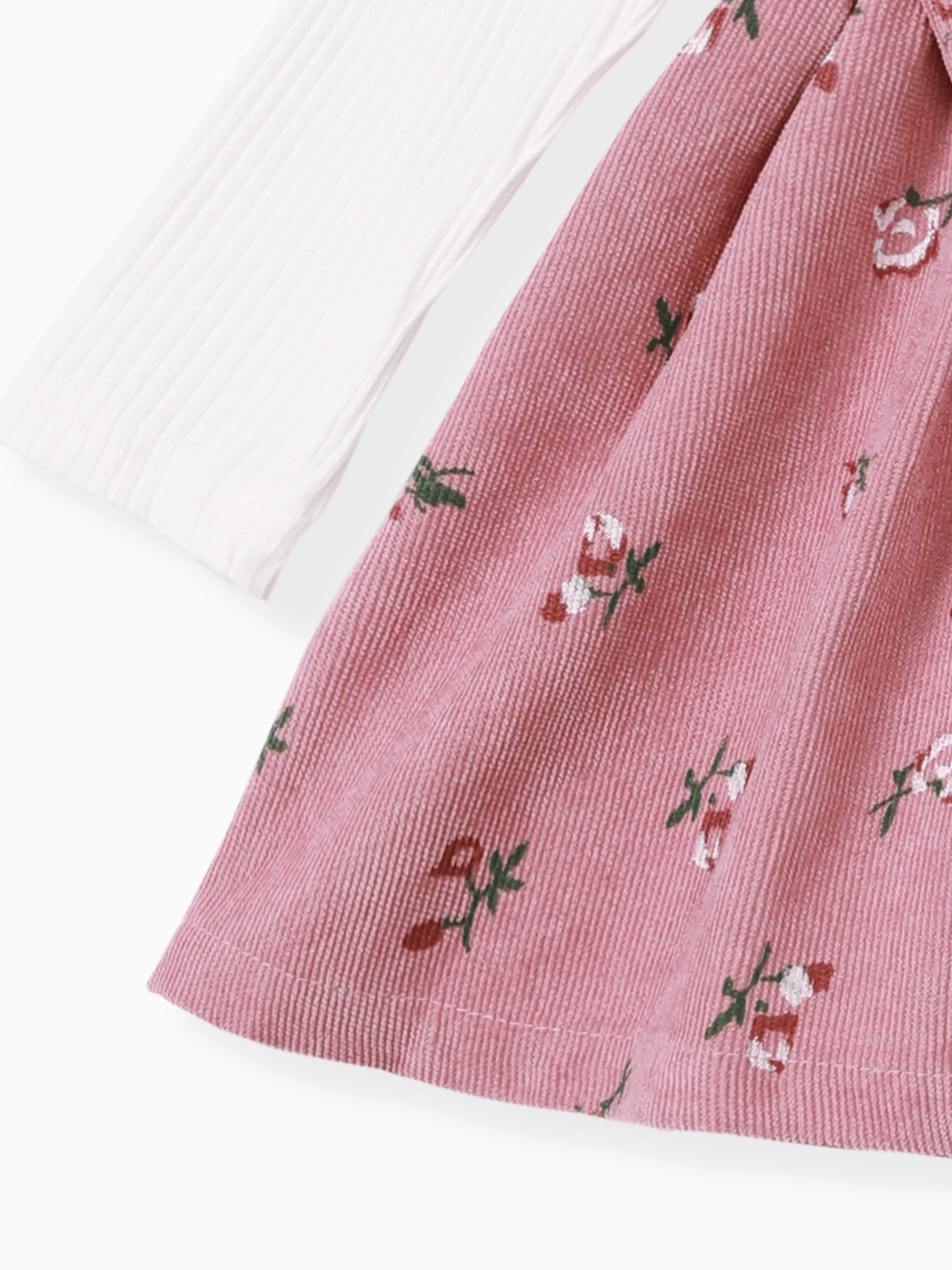 2pcs Baby Girl Floral Print Combo Dress with Headband Set ColorBlock - Image 7