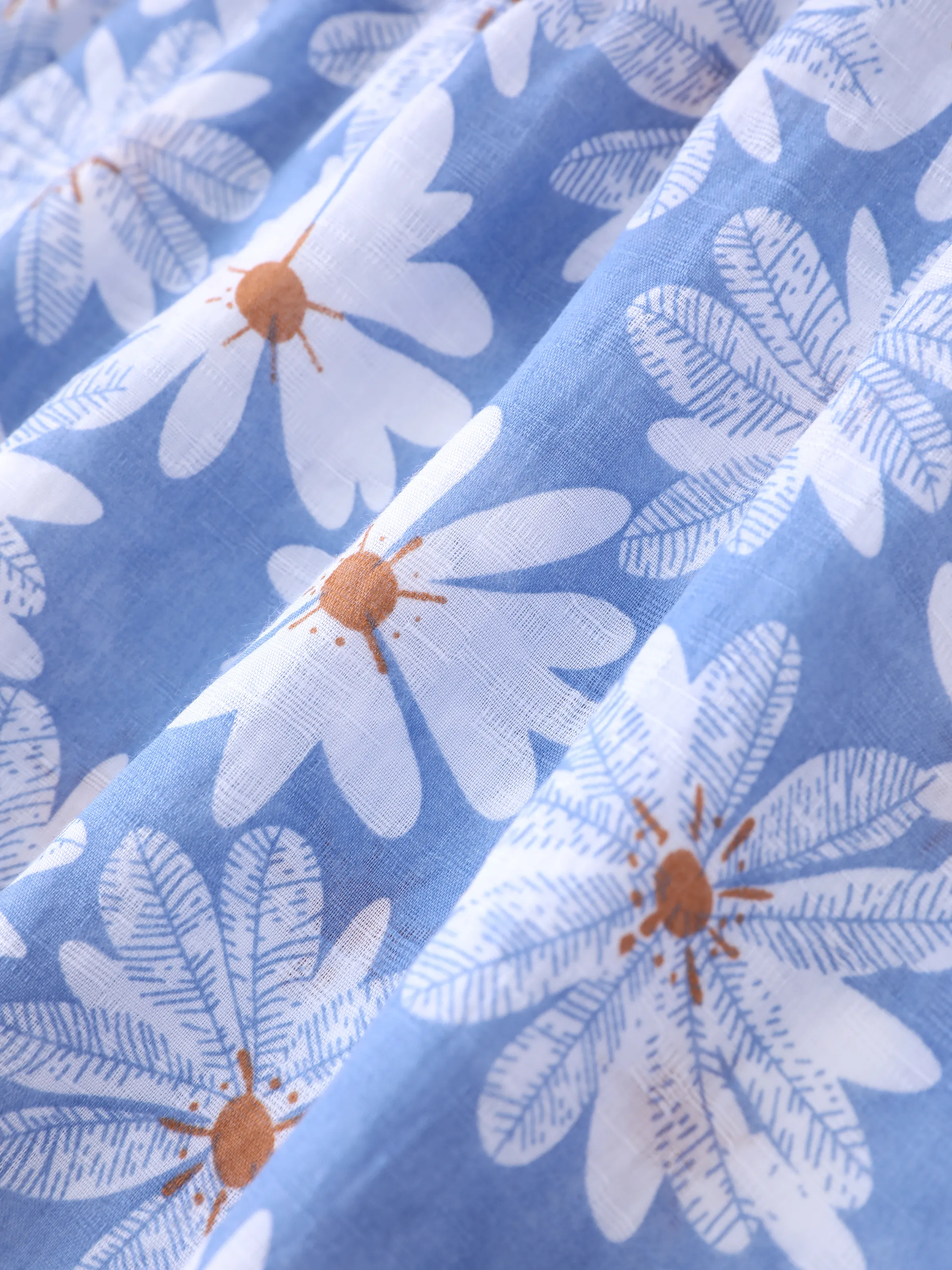 2pcs Baby Girl Little Daisy Bowknot Dress Set Blue - Image 6