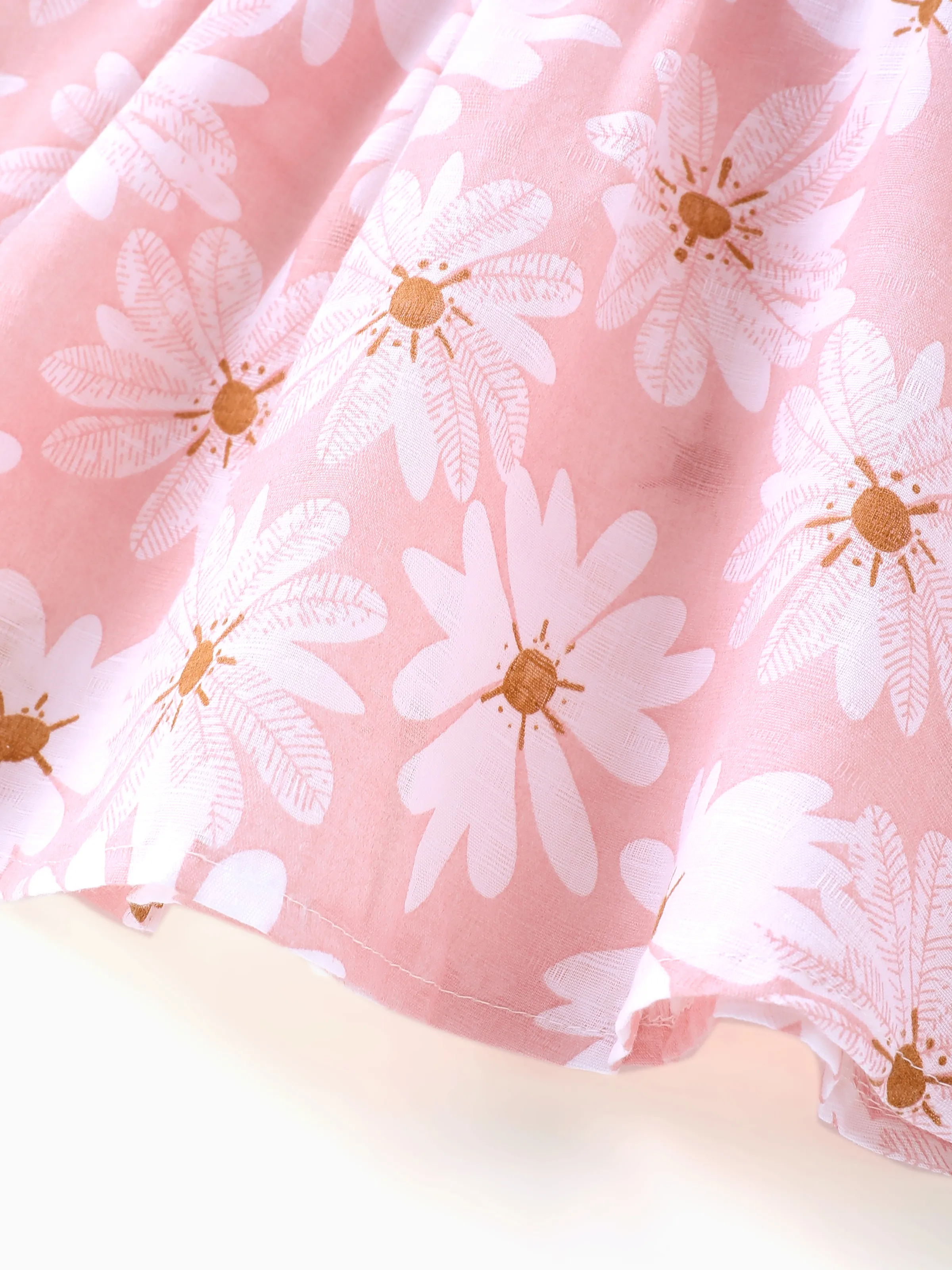 2pcs Baby Girl Little Daisy Bowknot Dress Set Pink - Image 7