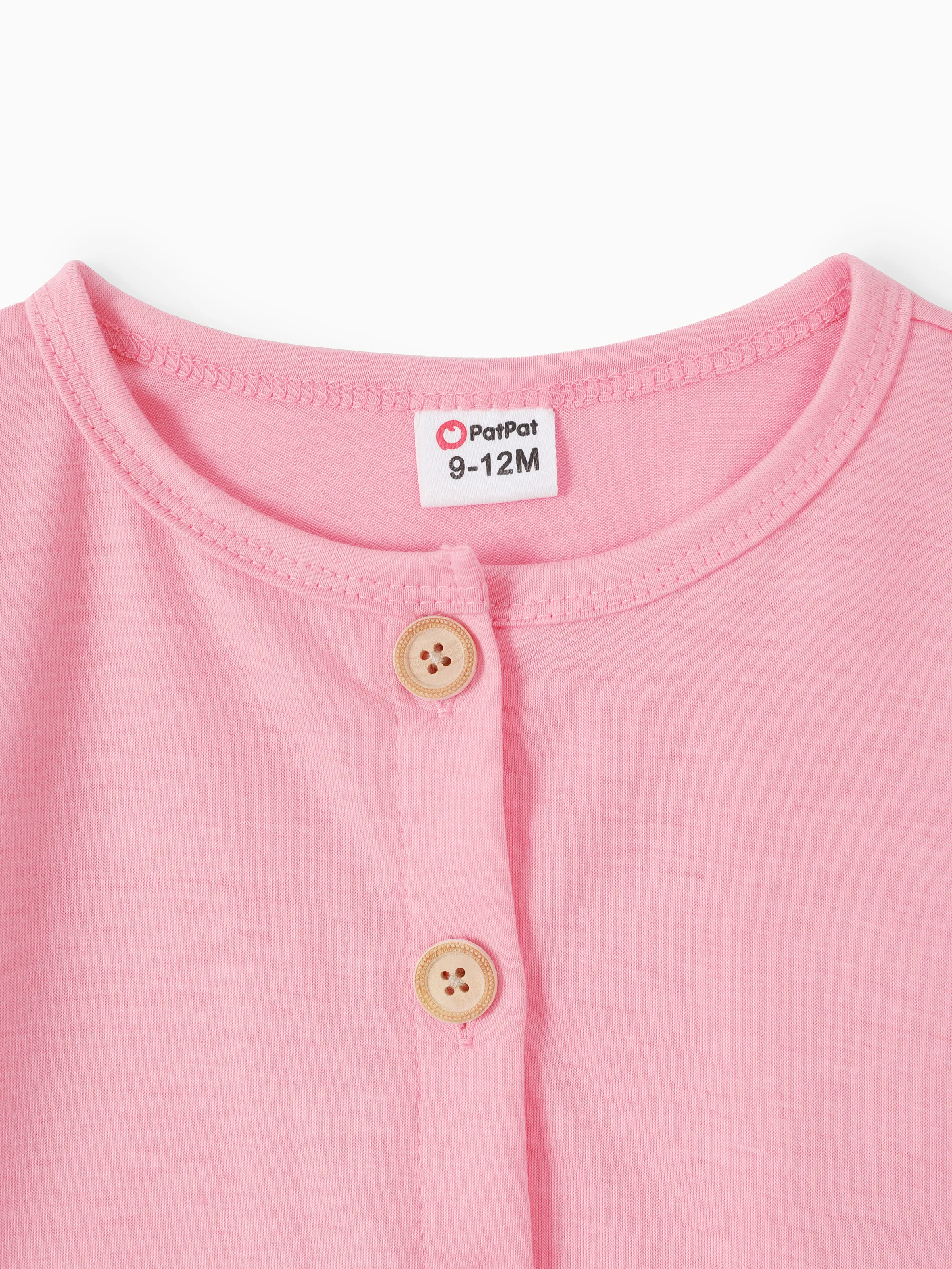 2pcs Baby Girl Pink Cardigan and Elephant Print Dress Set Pink - Image 4