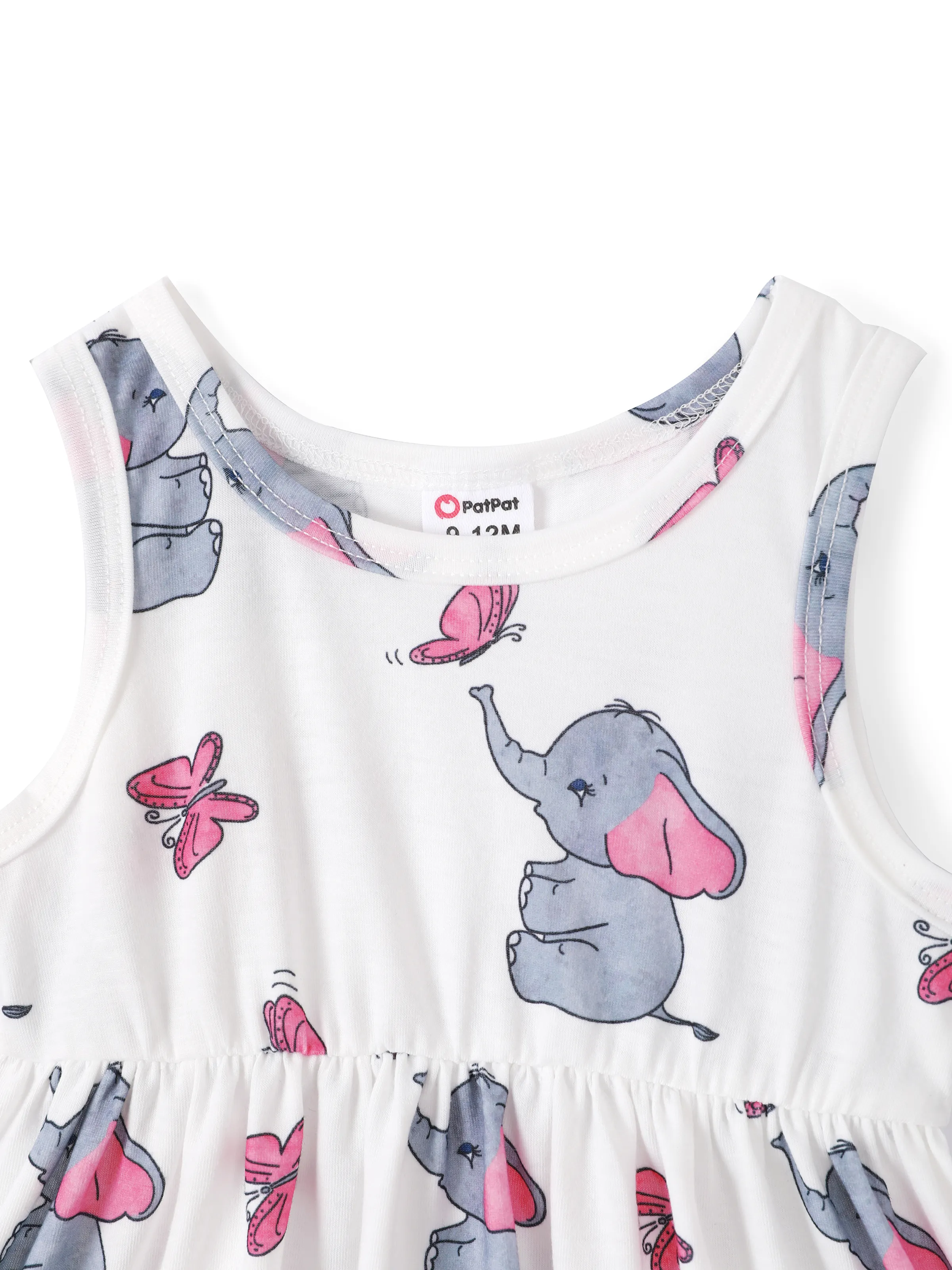 2pcs Baby Girl Pink Cardigan and Elephant Print Dress Set Pink - Image 6