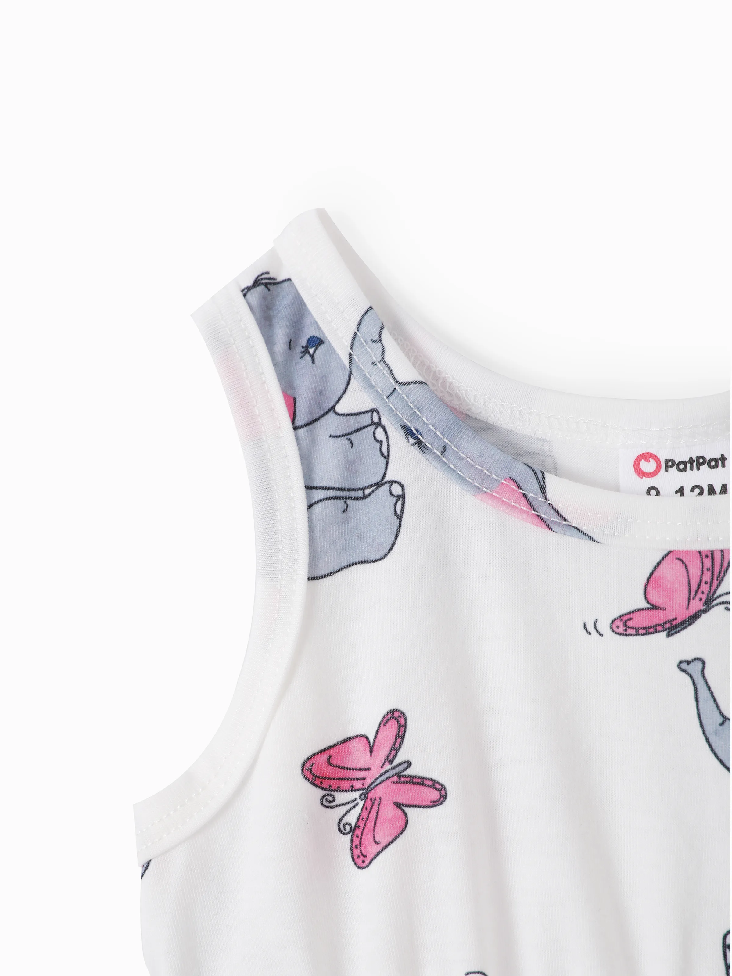 2pcs Baby Girl Pink Cardigan and Elephant Print Dress Set Pink - Image 7