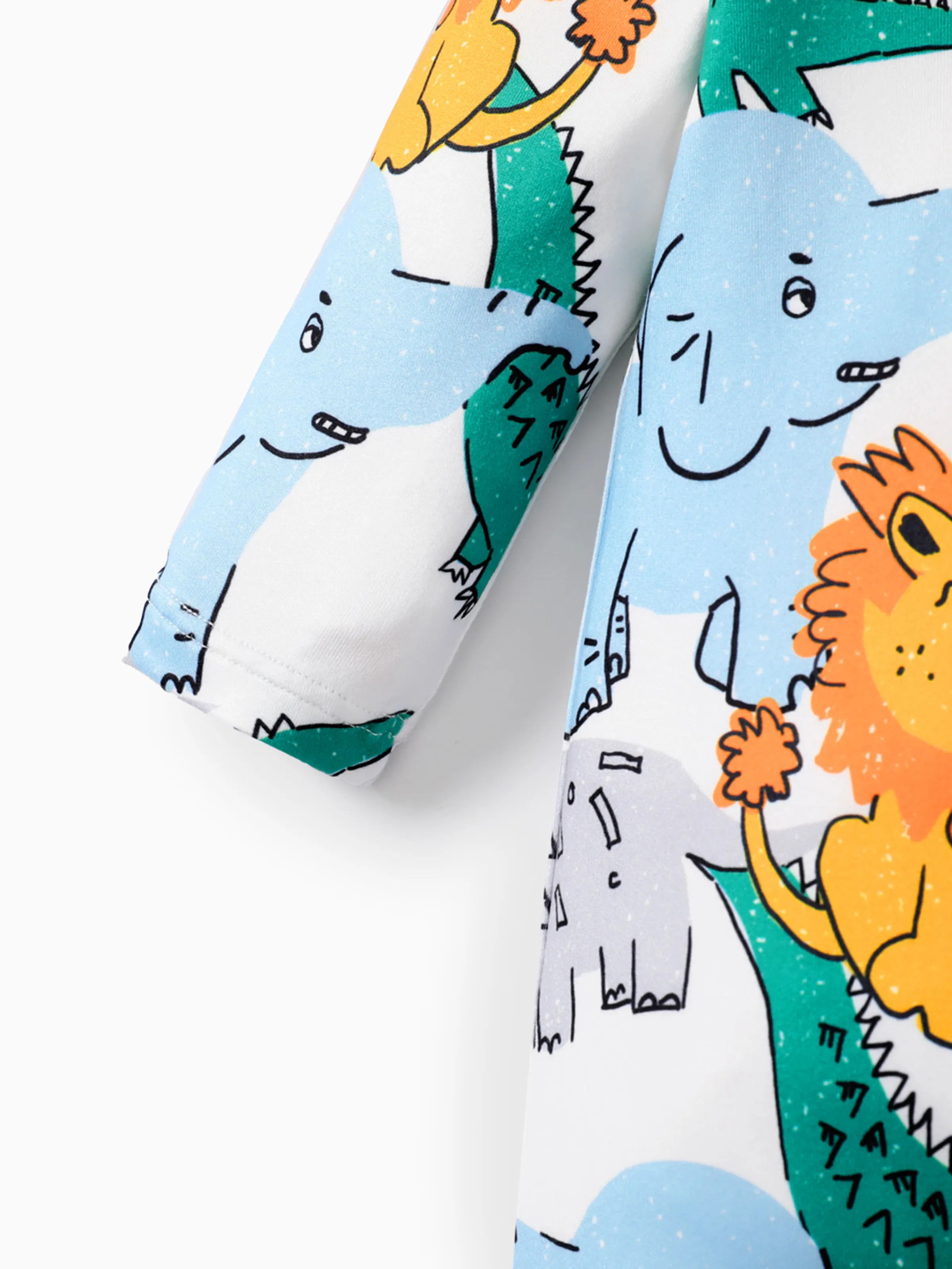 Baby Boy Childlike Panda Button Long Sleeves Jumpsuit Multi-color - Image 4