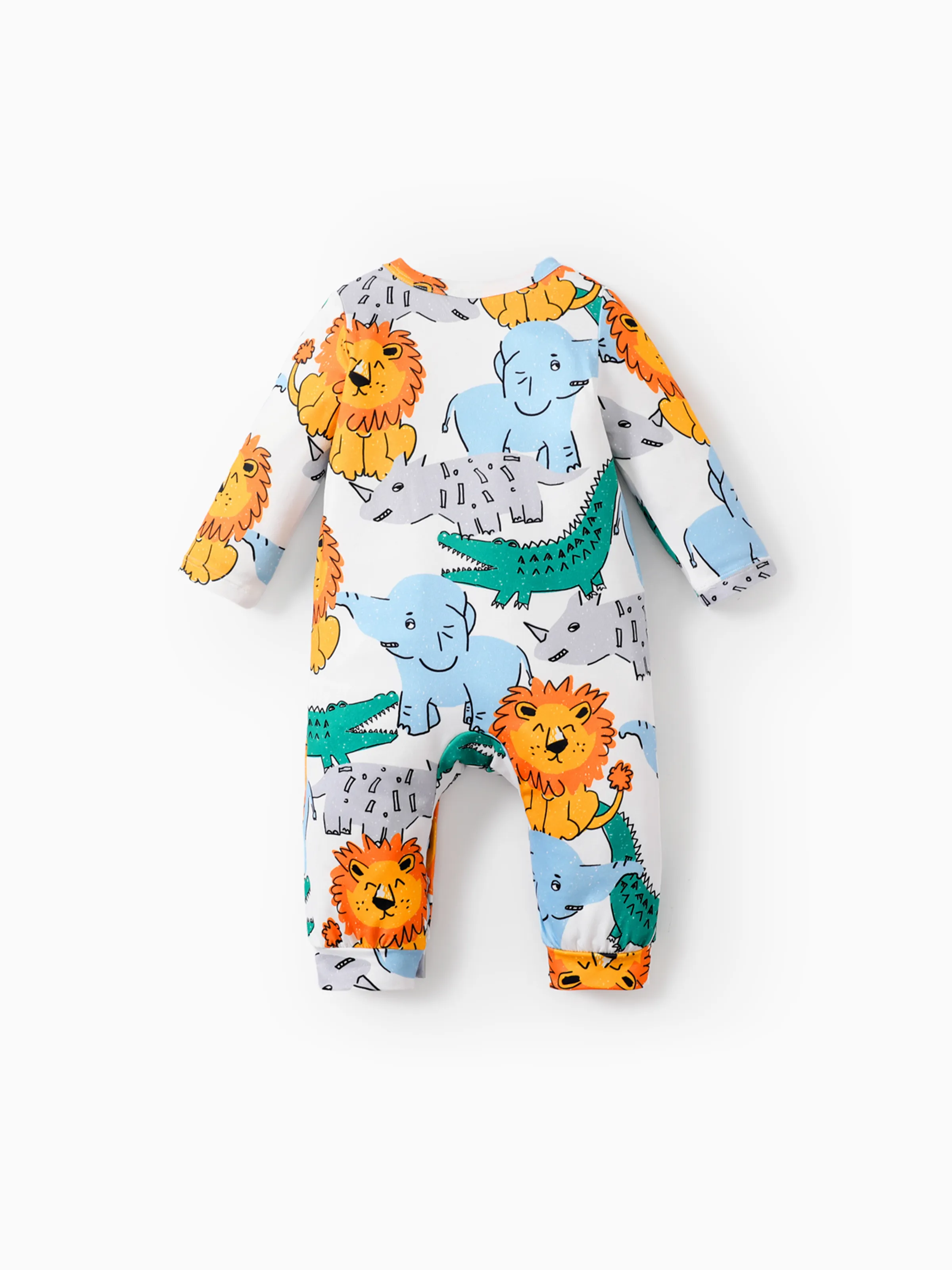 Baby Boy Childlike Panda Button Long Sleeves Jumpsuit Multi-color - Image 5