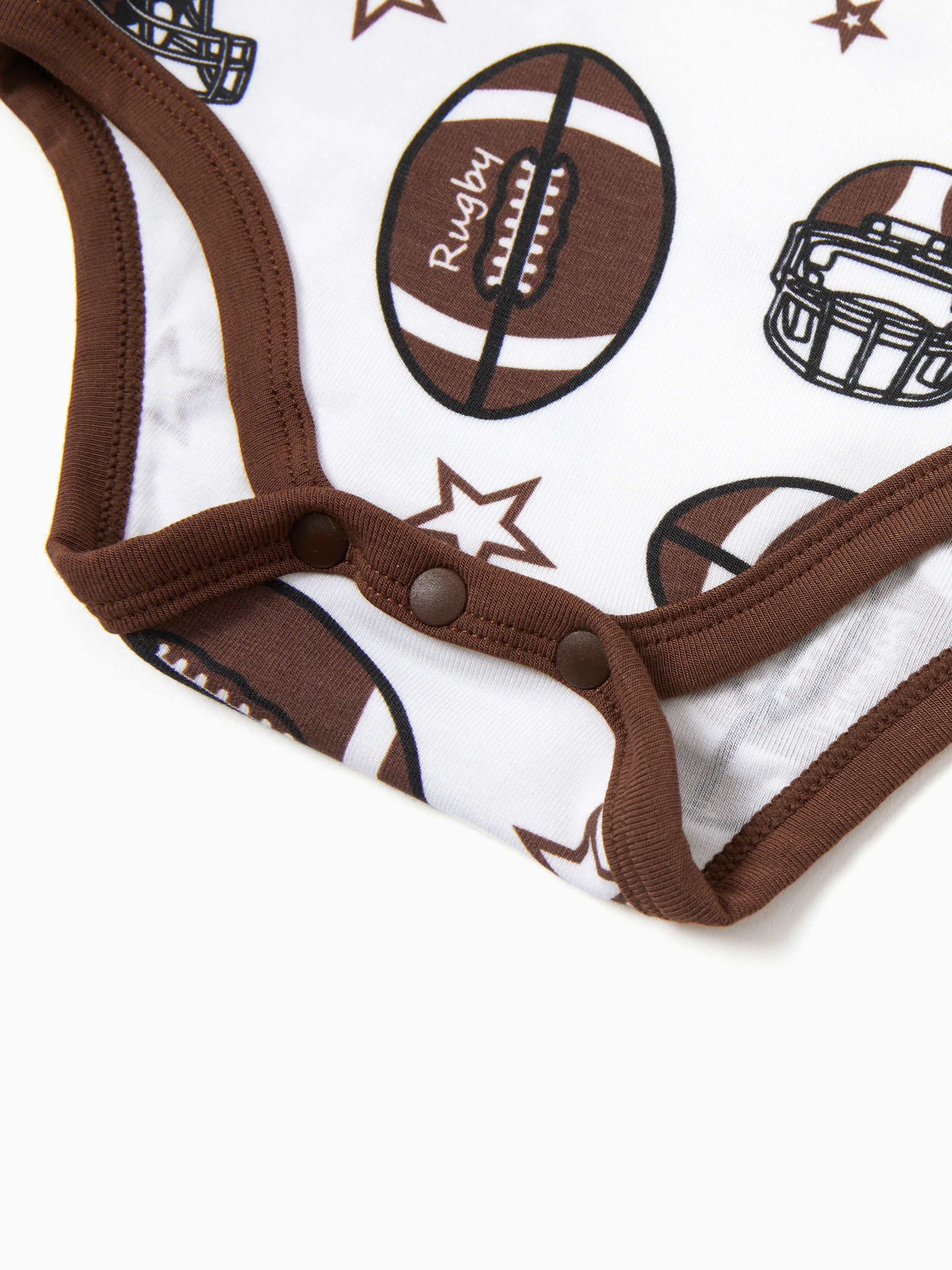 Baby Boy/Girl Playful Print 3pcs Rompers Set Brown - Image 3