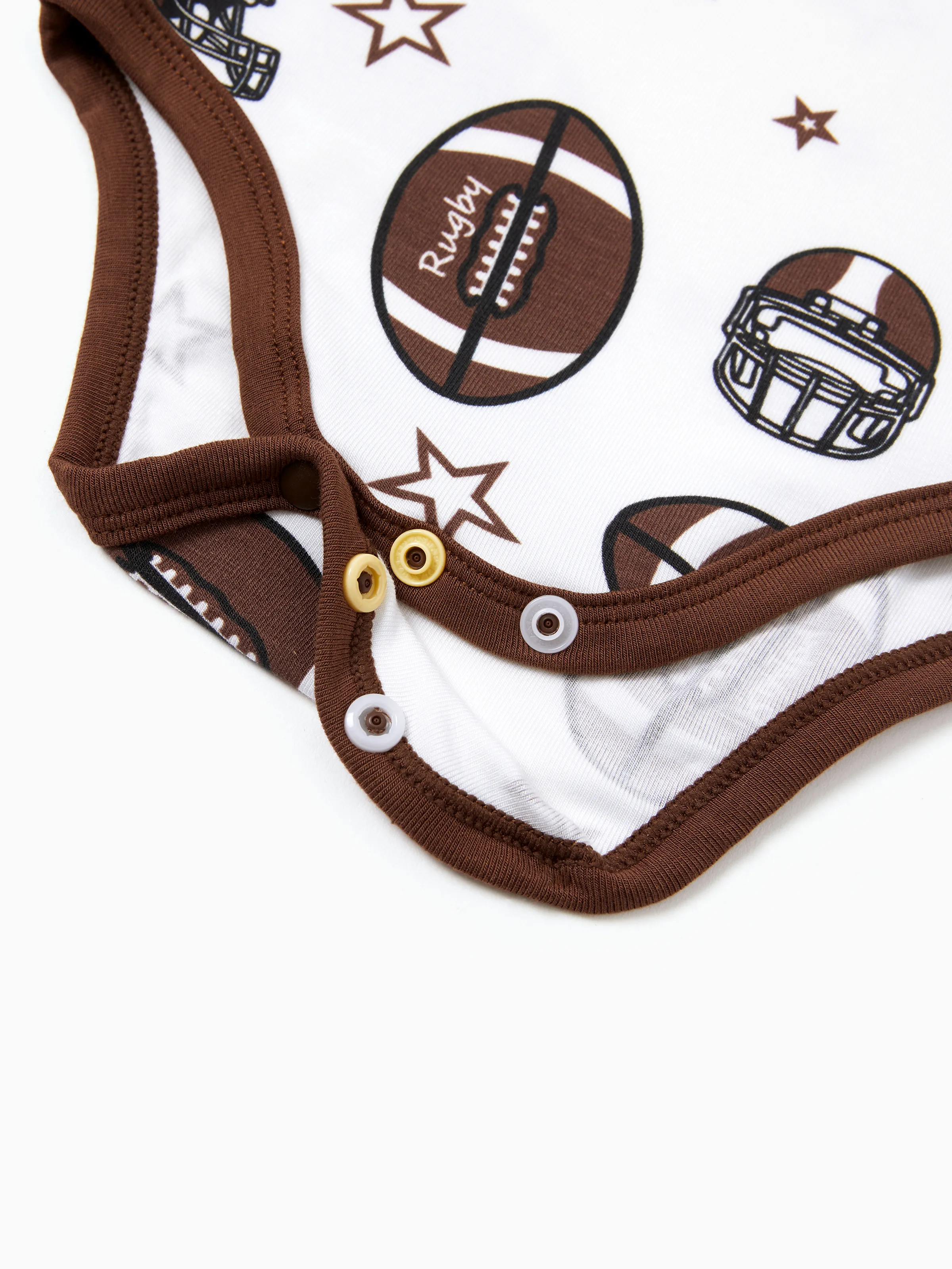 Baby Boy/Girl Playful Print 3pcs Rompers Set Brown - Image 4