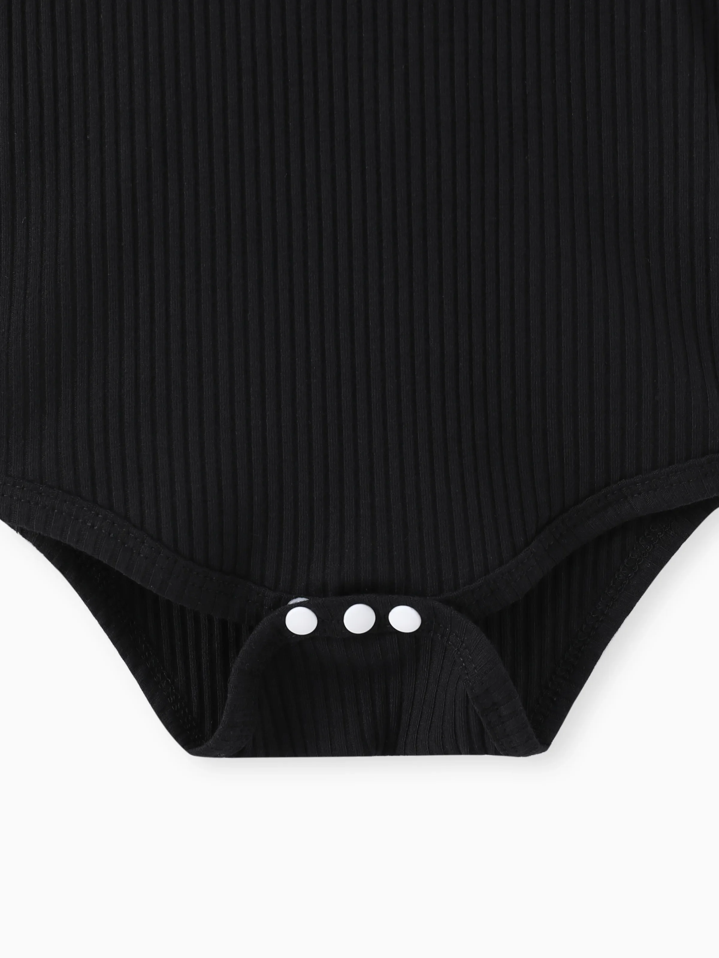 Baby Girl 2pcs Bear Style Ruffled Romper and Embroidered Polka dots Overalls Dress Set Black - Image 5