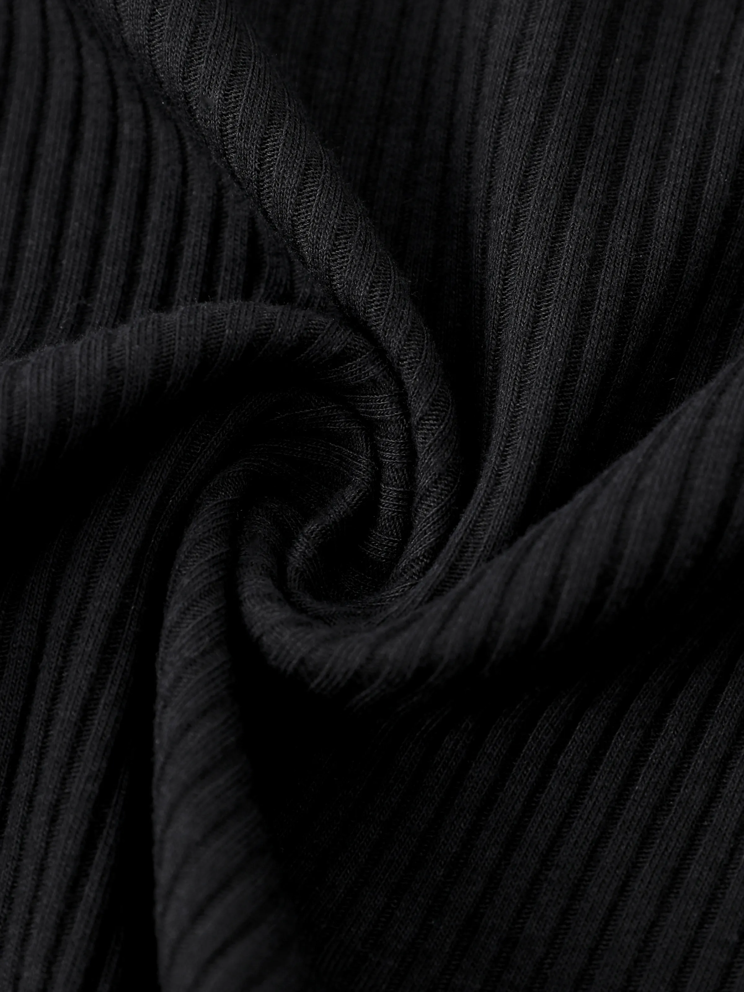 Baby Girl 2pcs Bear Style Ruffled Romper and Embroidered Polka dots Overalls Dress Set Black - Image 6