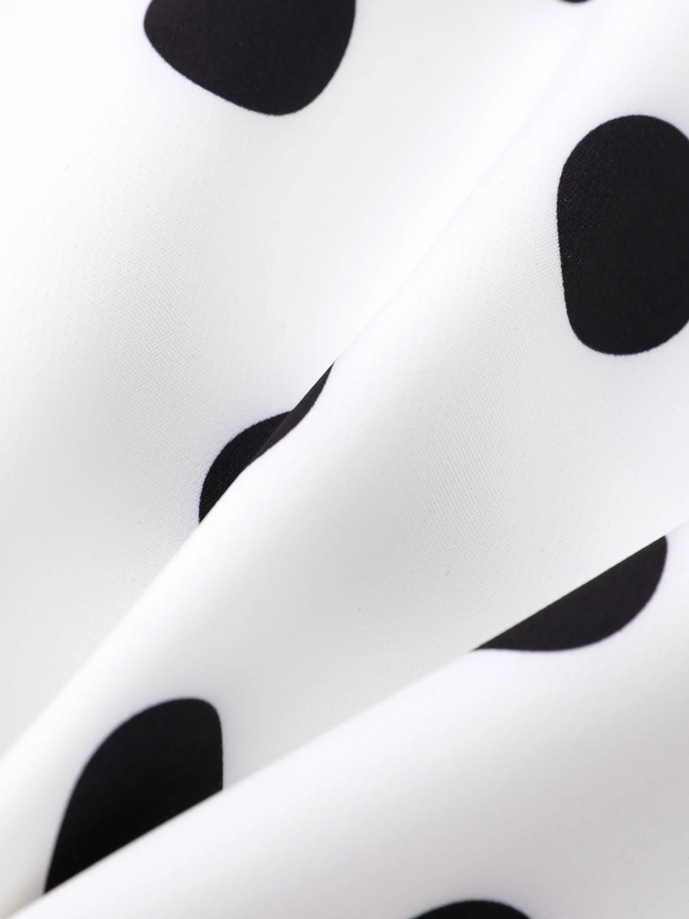 Baby Girl 2pcs Bear Style Ruffled Romper and Embroidered Polka dots Overalls Dress Set Black - Image 7