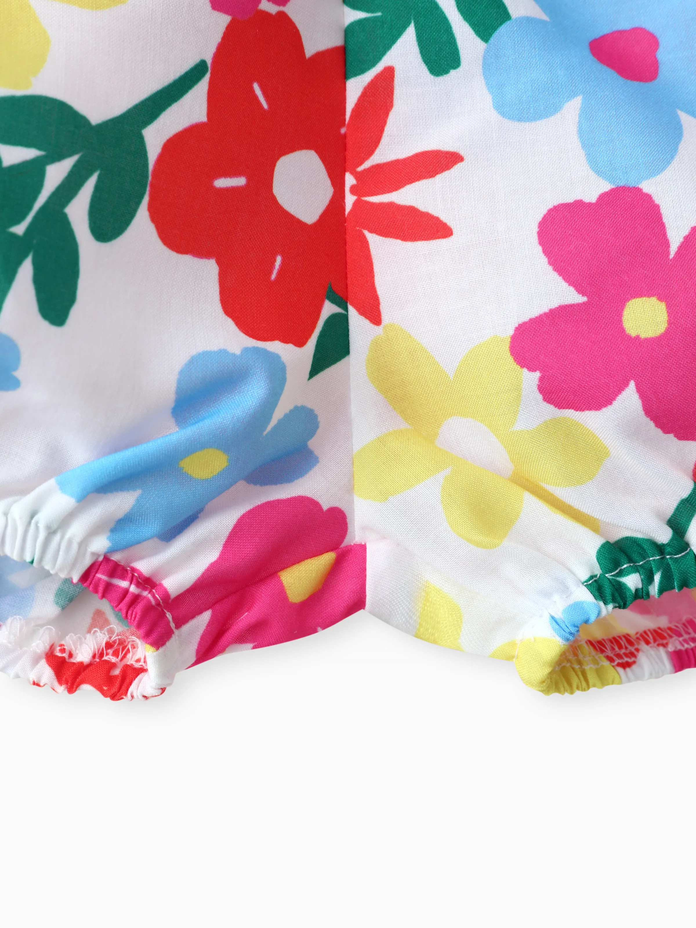 Baby Girl 2pcs Sweet Big Flower Pattern Square Neckline Top and Shorts Set Roseo - Image 10