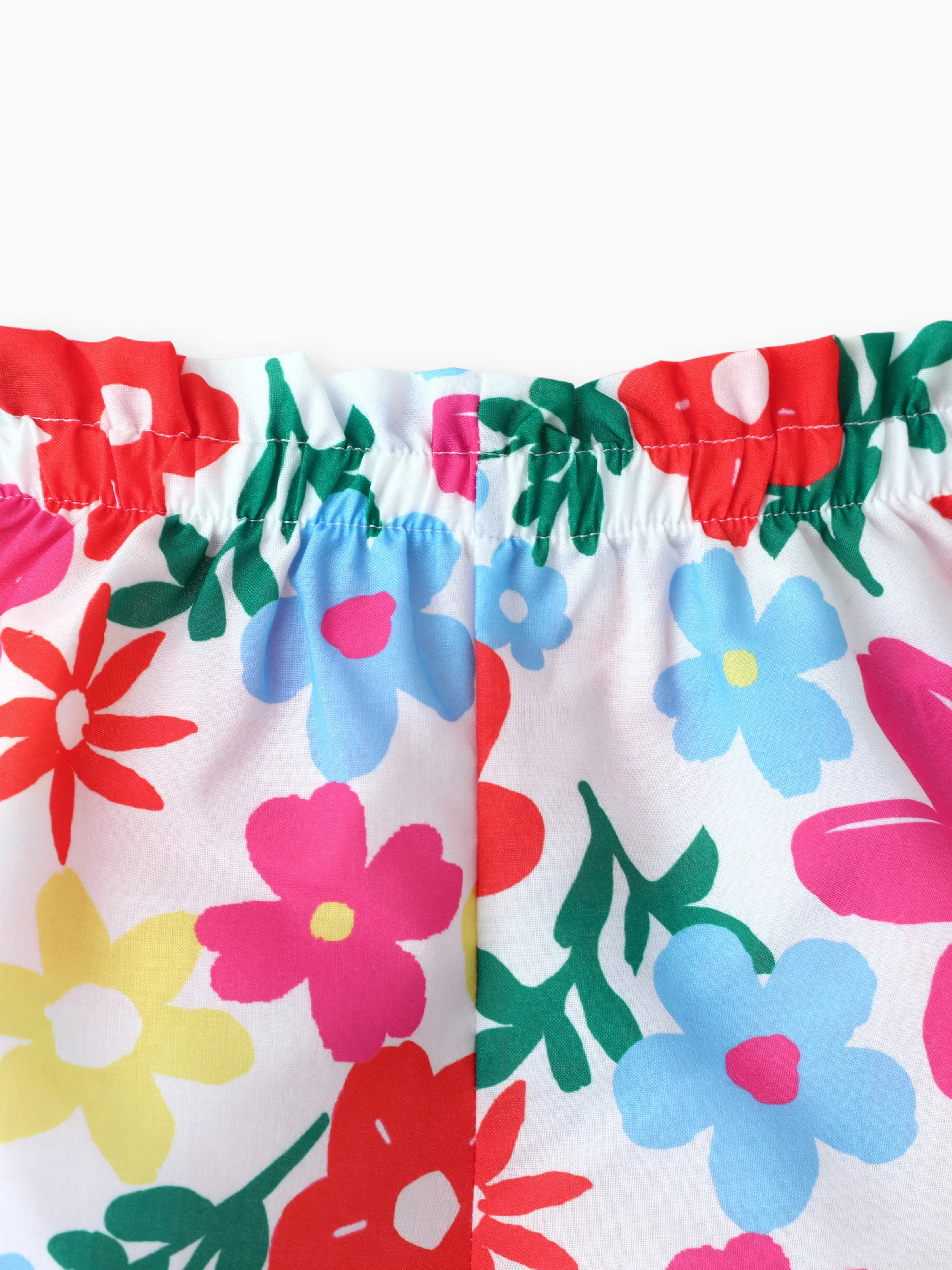 Baby Girl 2pcs Sweet Big Flower Pattern Square Neckline Top and Shorts Set Roseo - Image 8