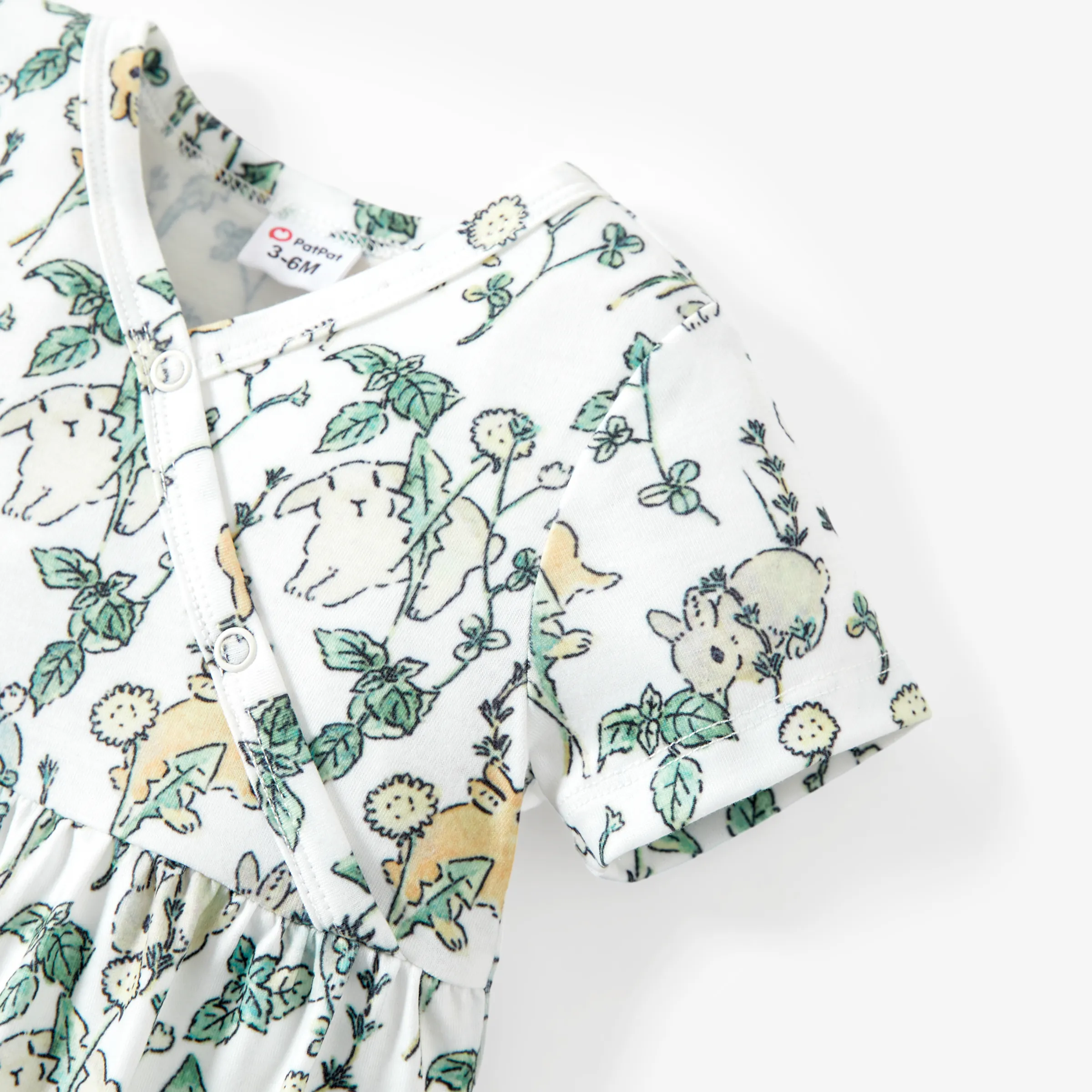 Baby Girl Clothes Floral Print Jumpsuit Color block - Image 3