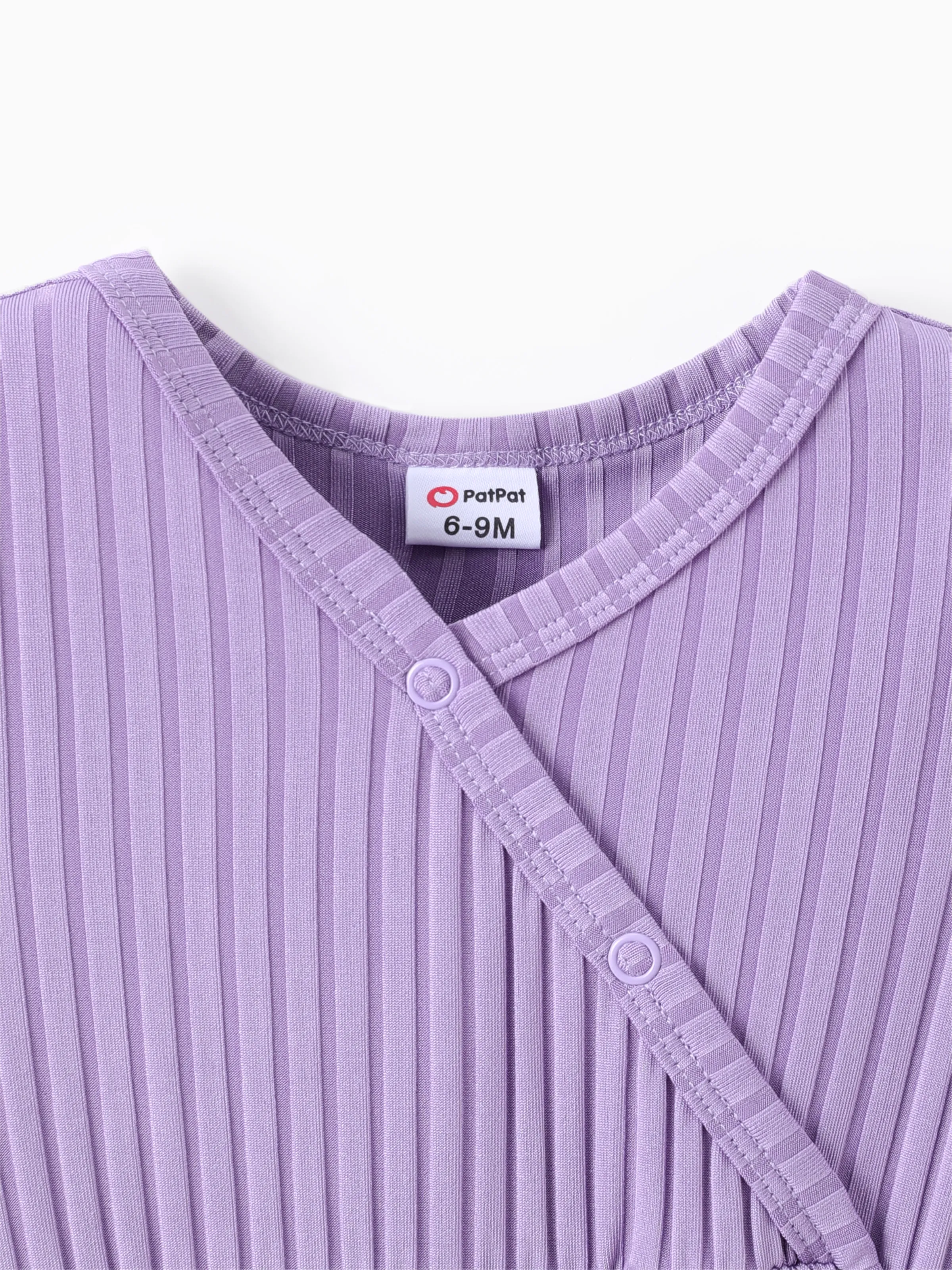 Baby Girl Clothes Floral Print Jumpsuit Purple - Image 3