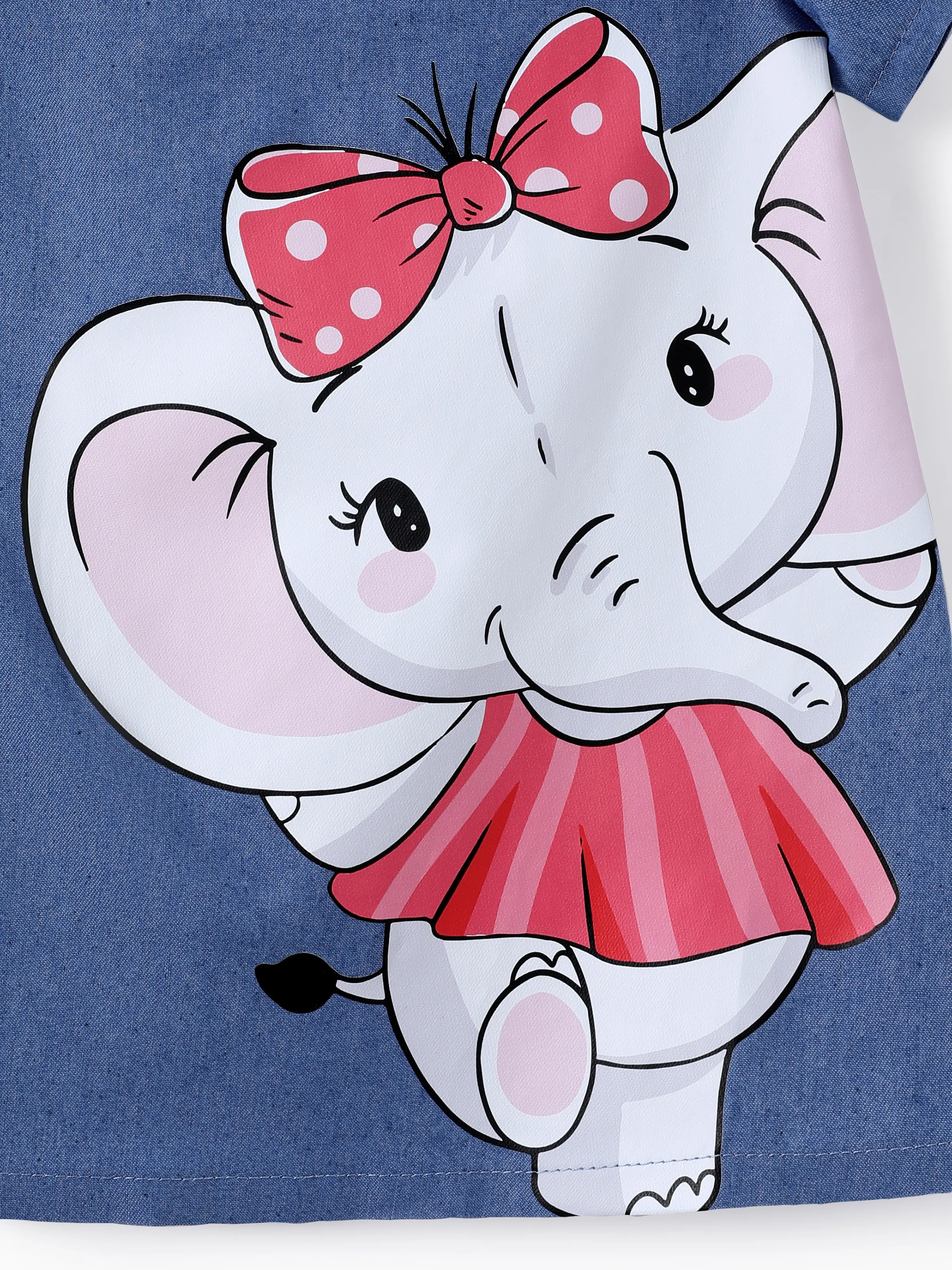 Baby Girl Cute Cat Print Ruffled Short-sleeve Dress Rosy pink - Image 5