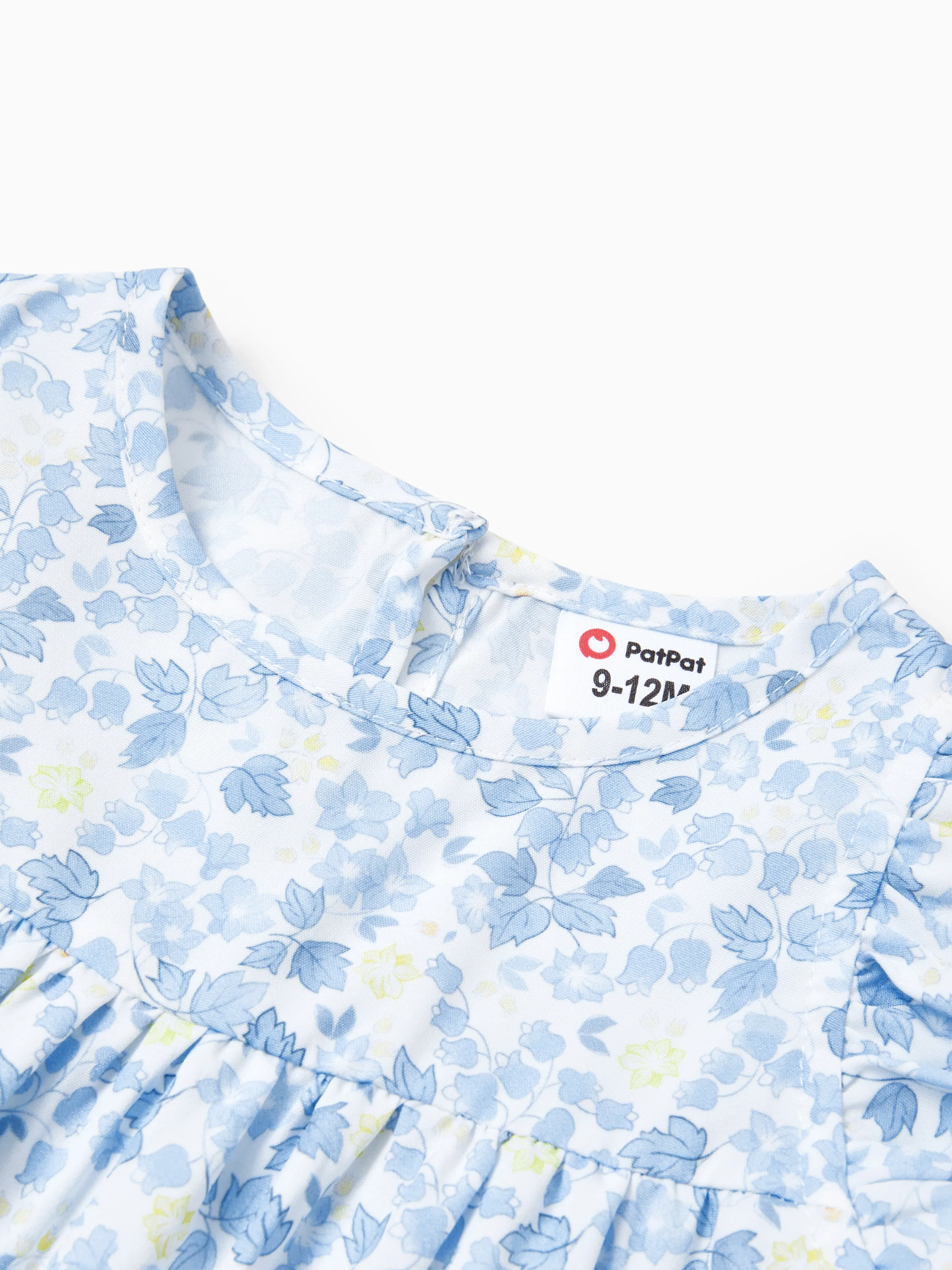 Baby Girl Sweet Flutter-sleeve Floral Dress Light Green - Image 3