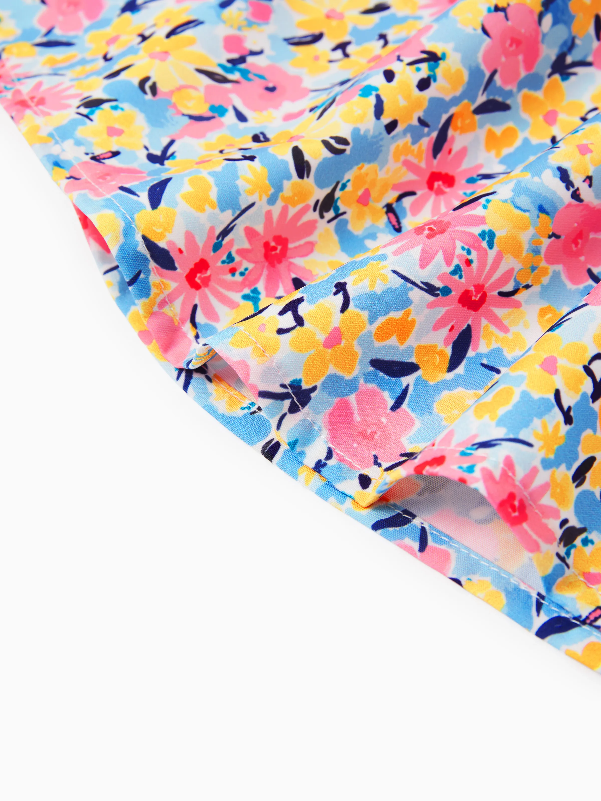 Baby Girl Sweet Flutter-sleeve Floral Dress Peach pink - Image 5