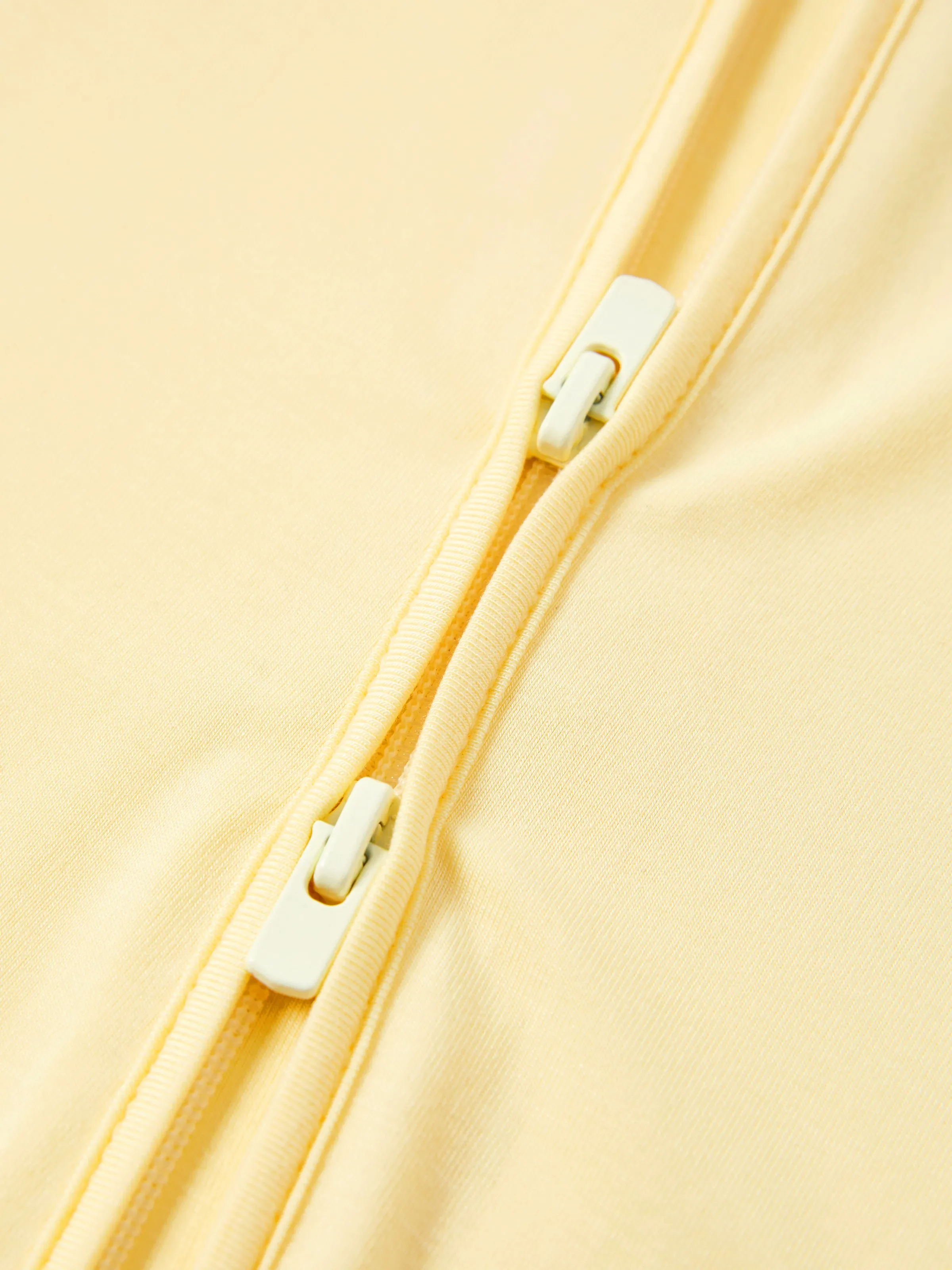 Bamboo 2-Pack Footies Baby Boy / Girl 2-Way Zipper Anti Slip Long Sleeve Rompers Pale Yellow - Image 12