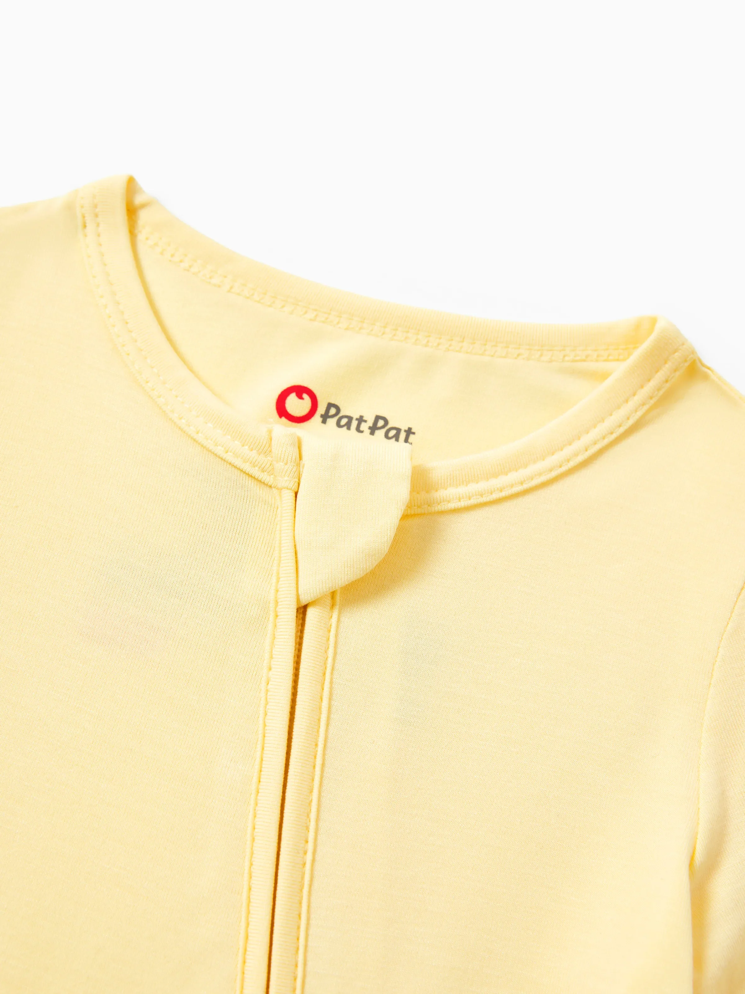 Bamboo 2-Pack Footies Baby Boy / Girl 2-Way Zipper Anti Slip Long Sleeve Rompers Pale Yellow - Image 9