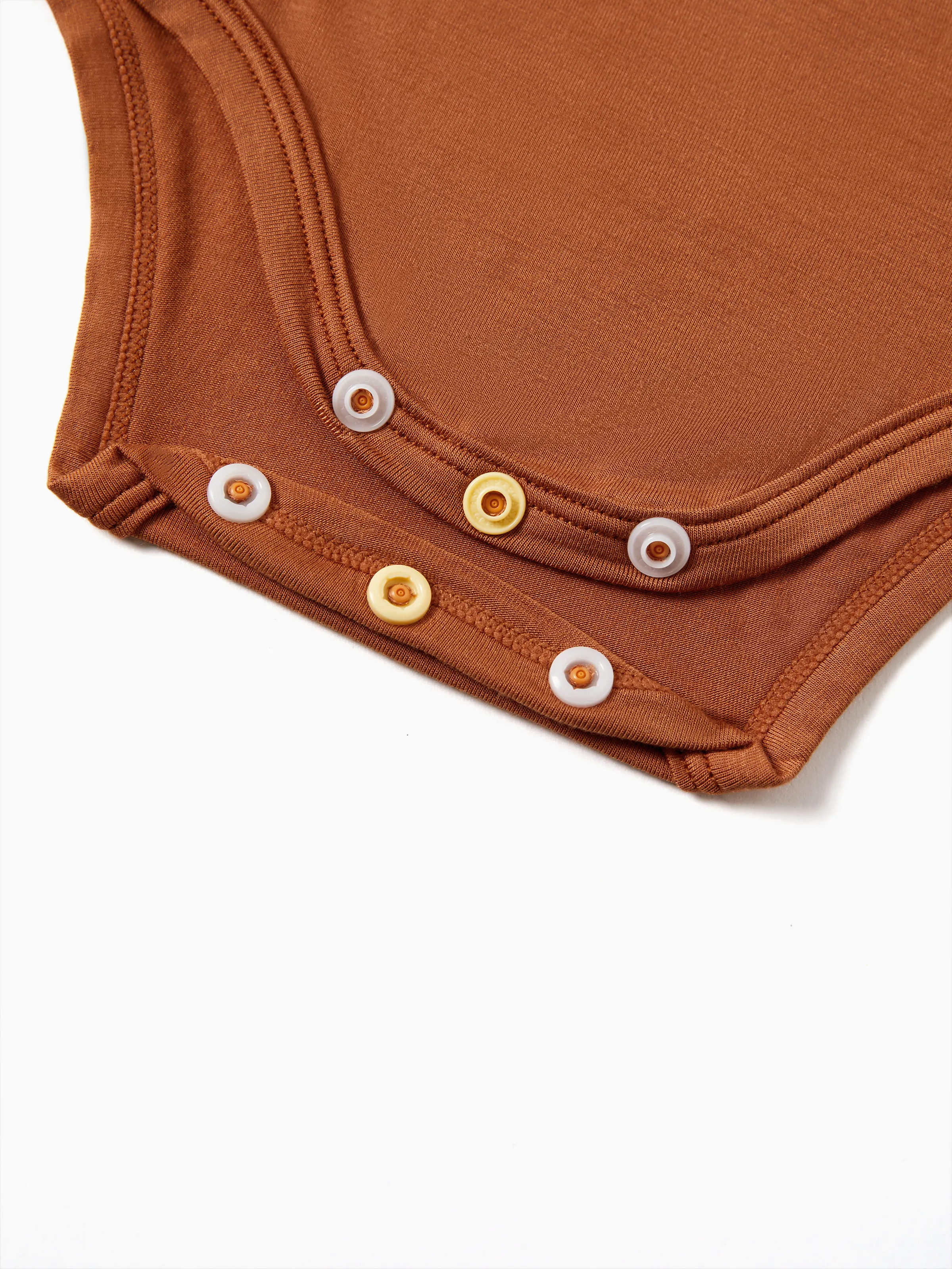 Bamboo Baby Bodysuits 2-piece Flora Long Sleeve Rompers for Baby Girls Infant Brown - Image 4