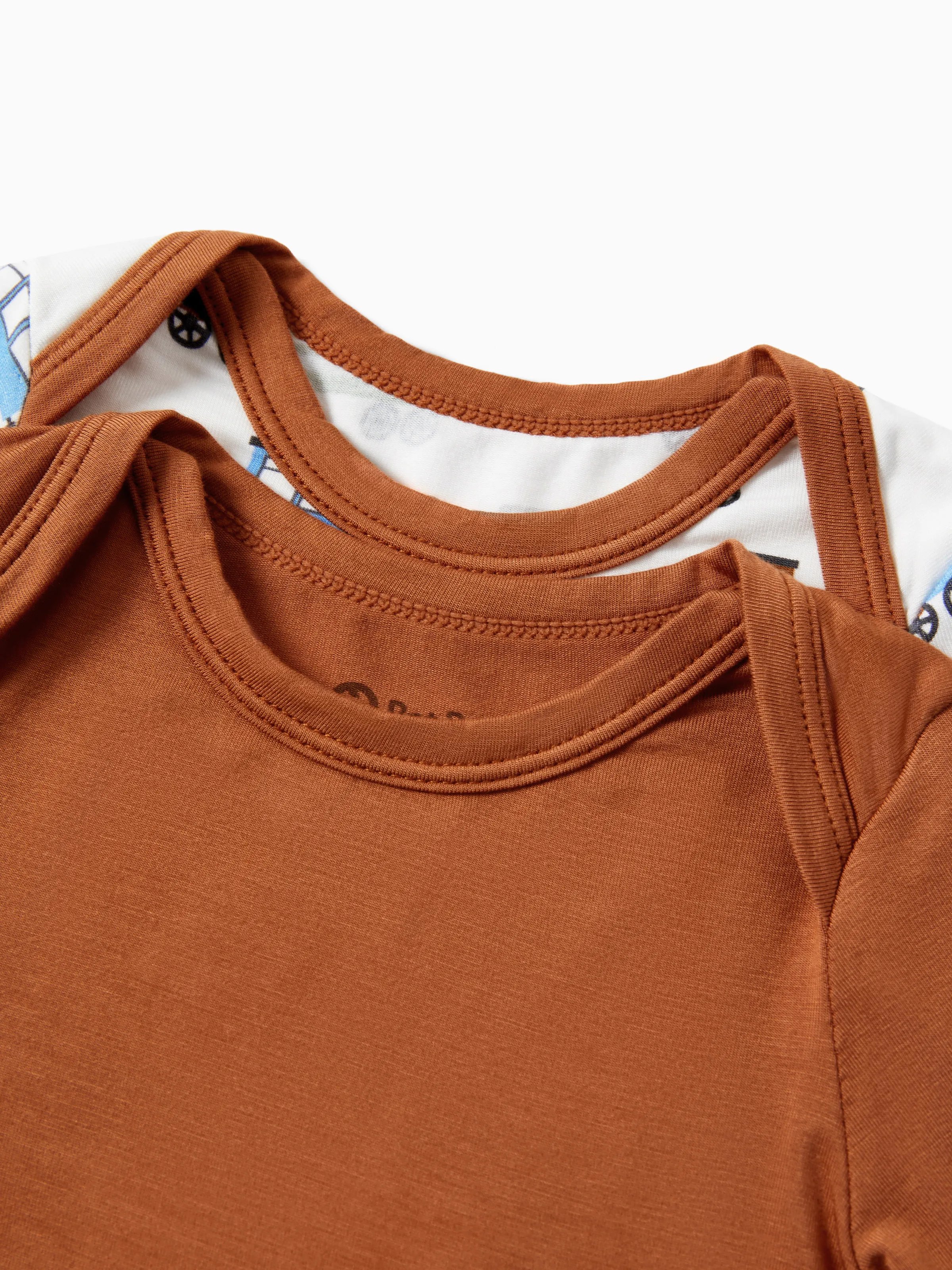 Bamboo Baby Bodysuits 2-piece Flora Long Sleeve Rompers for Baby Girls Infant Brown - Image 5