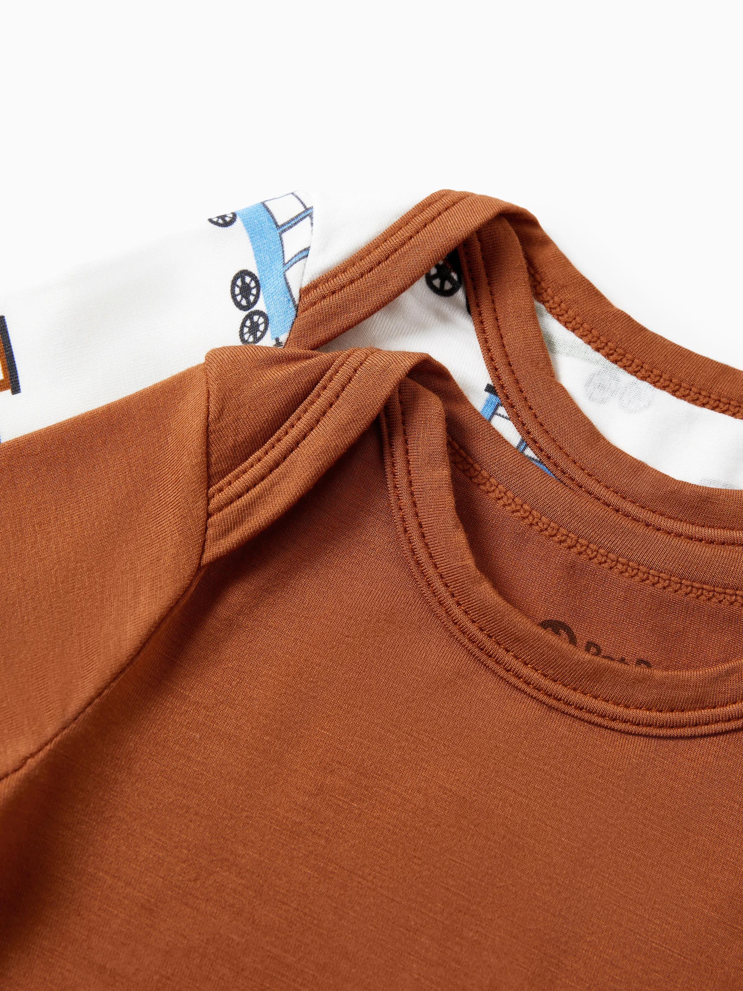 Bamboo Baby Bodysuits 2-piece Flora Long Sleeve Rompers for Baby Girls Infant Brown - Image 8