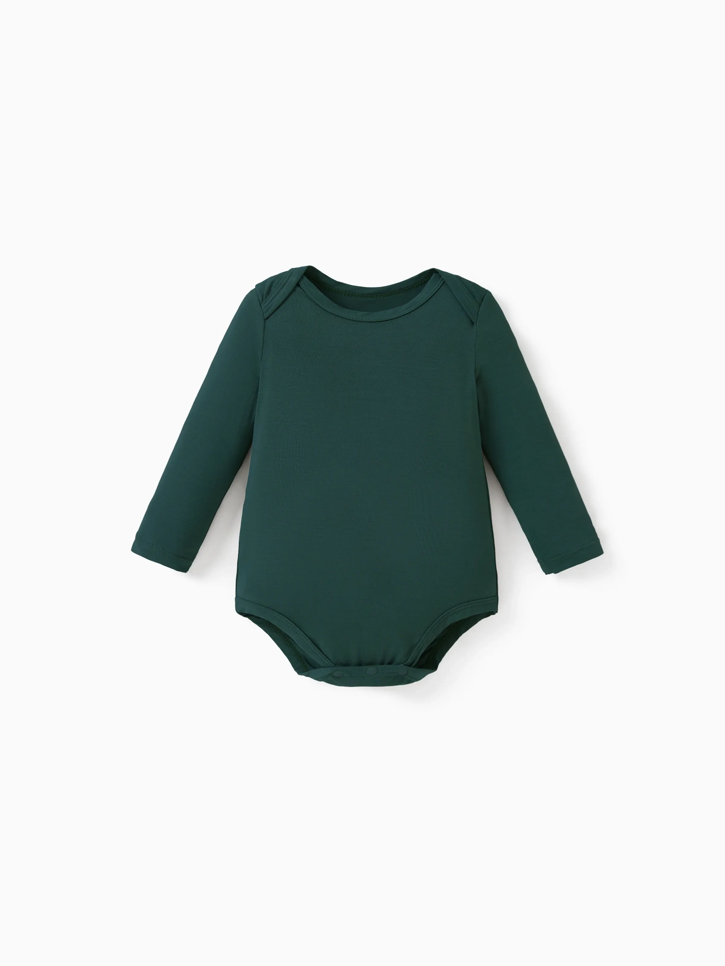 Bamboo Baby Bodysuits 2-piece Flora Long Sleeve Rompers for Baby Girls Infant Green - Image 3