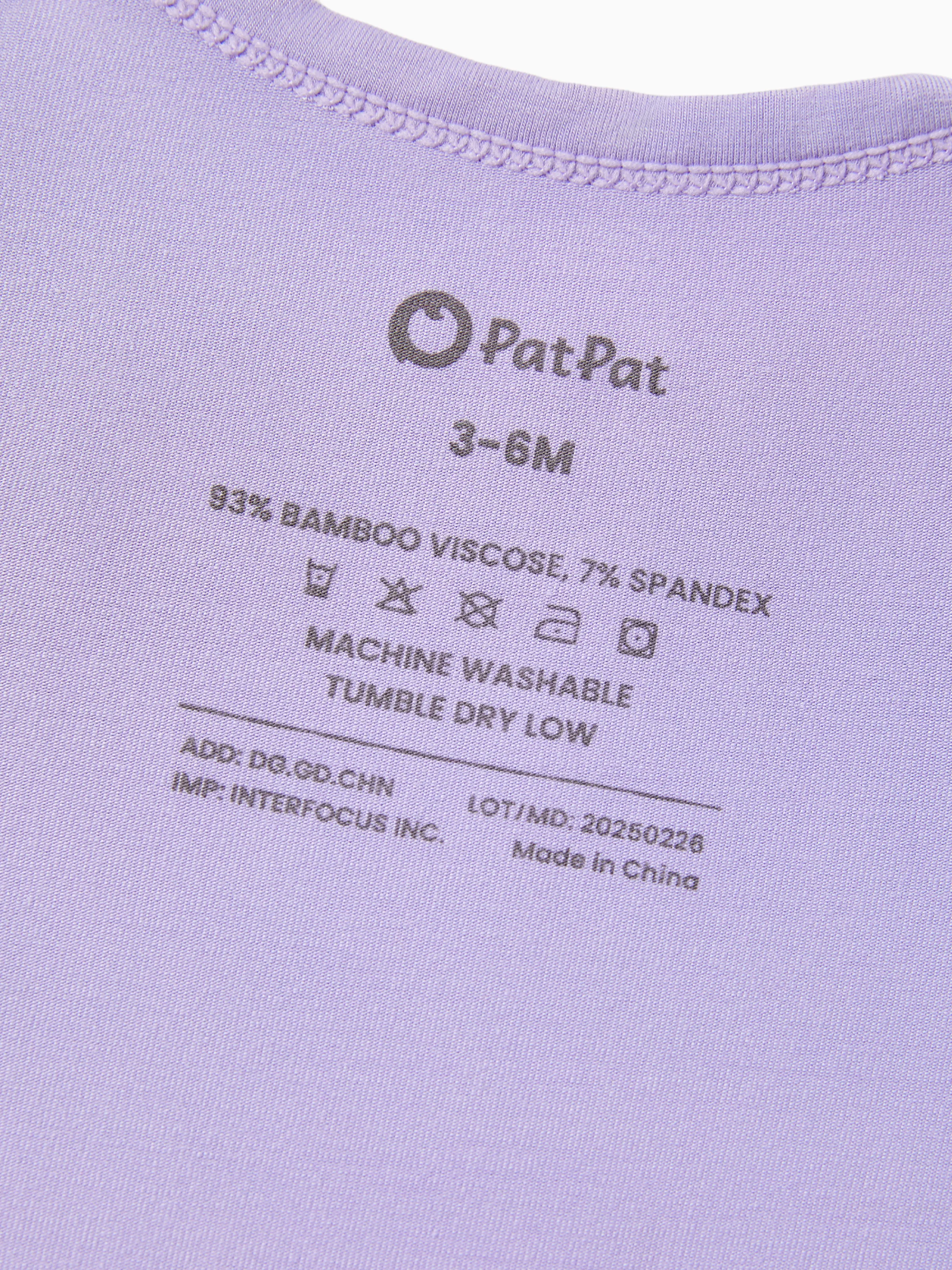 Bamboo Baby Bodysuits 2-piece Flora Long Sleeve Rompers for Baby Girls Infant Purple - Image 5