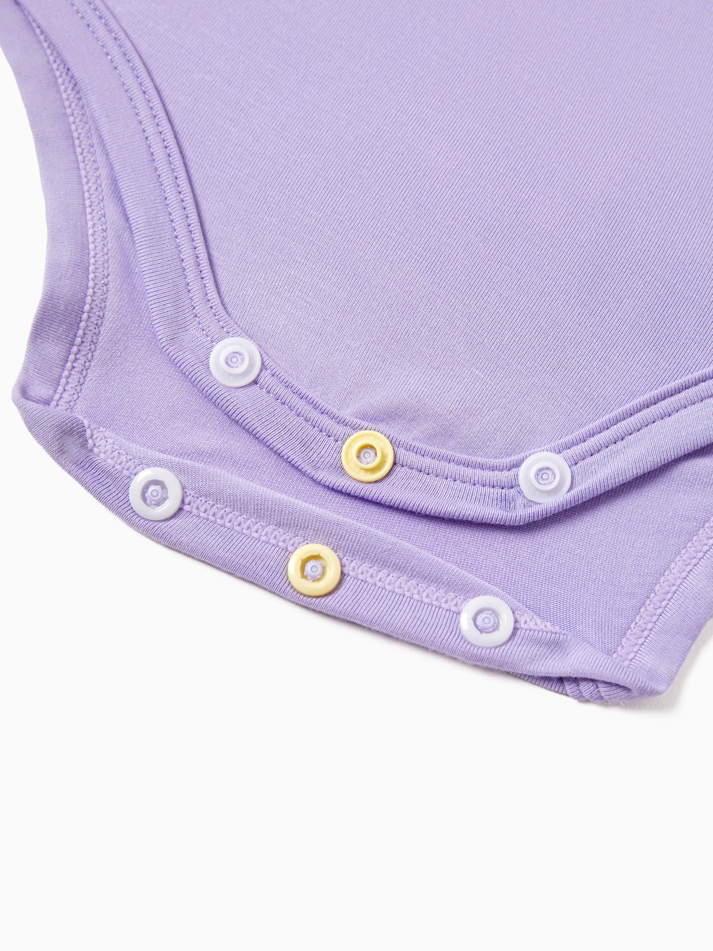 Bamboo Baby Bodysuits 2-piece Flora Long Sleeve Rompers for Baby Girls Infant Purple - Image 6