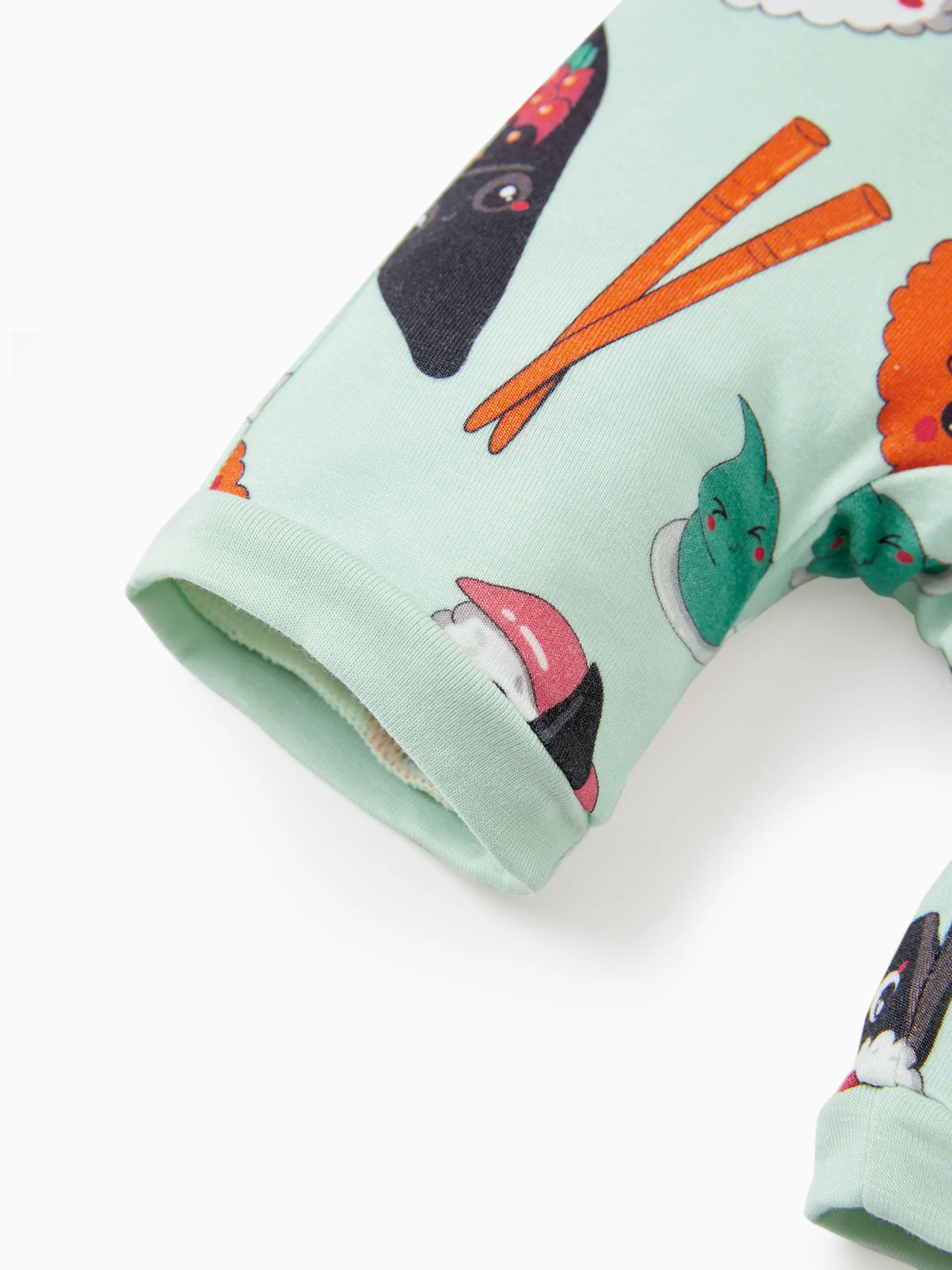 Bamboo Baby Boy / Girl 2-Way Zip Onesies Anti Slip Childlike Food Pattern Bamboo Sleepwear (Snug-Fitting)
 Green - Image 12