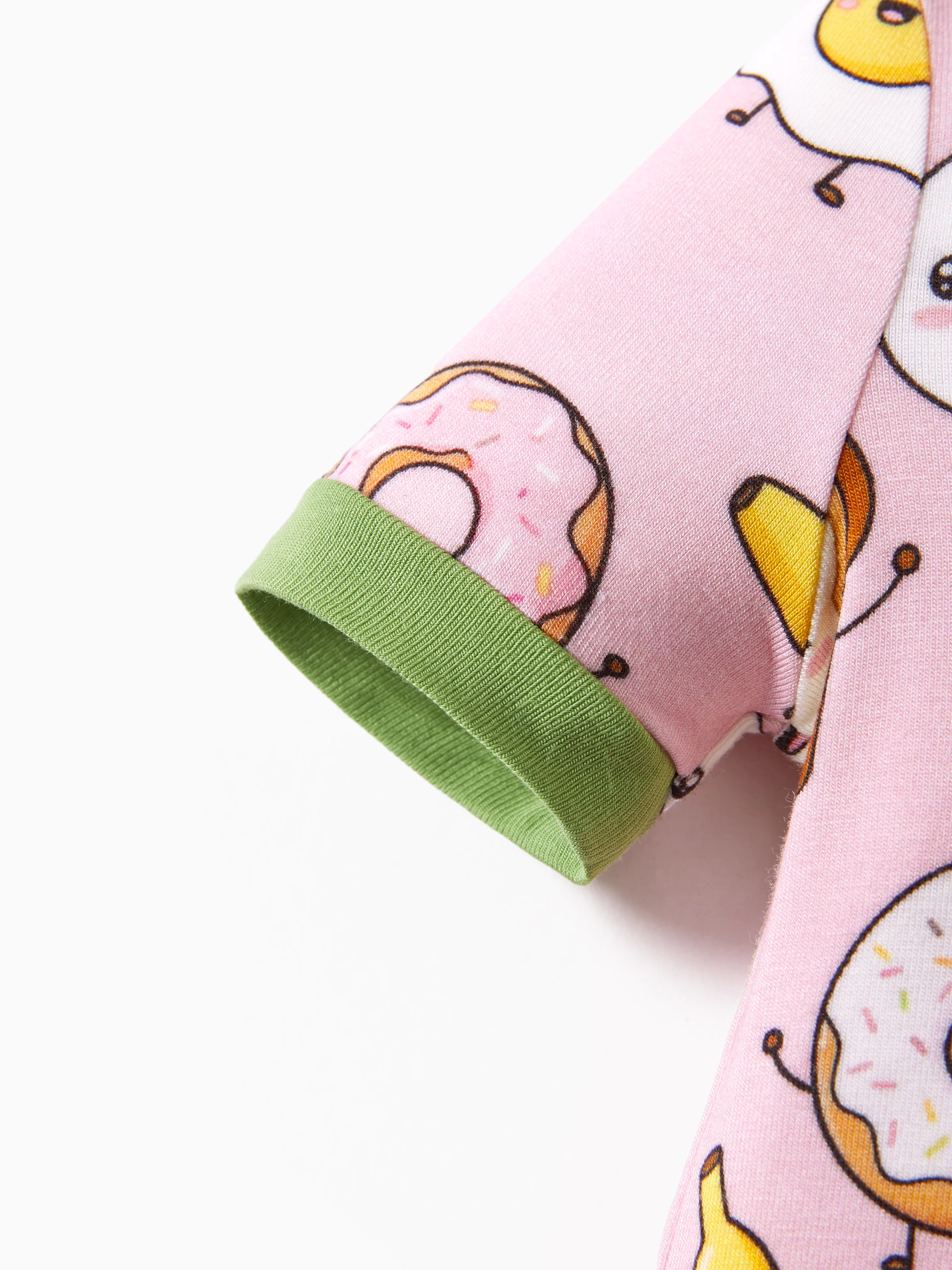 Bamboo Baby Boy / Girl 2-Way Zip Onesies Anti Slip Childlike Food Pattern Bamboo Sleepwear (Snug-Fitting)
Light Pink - Image 6