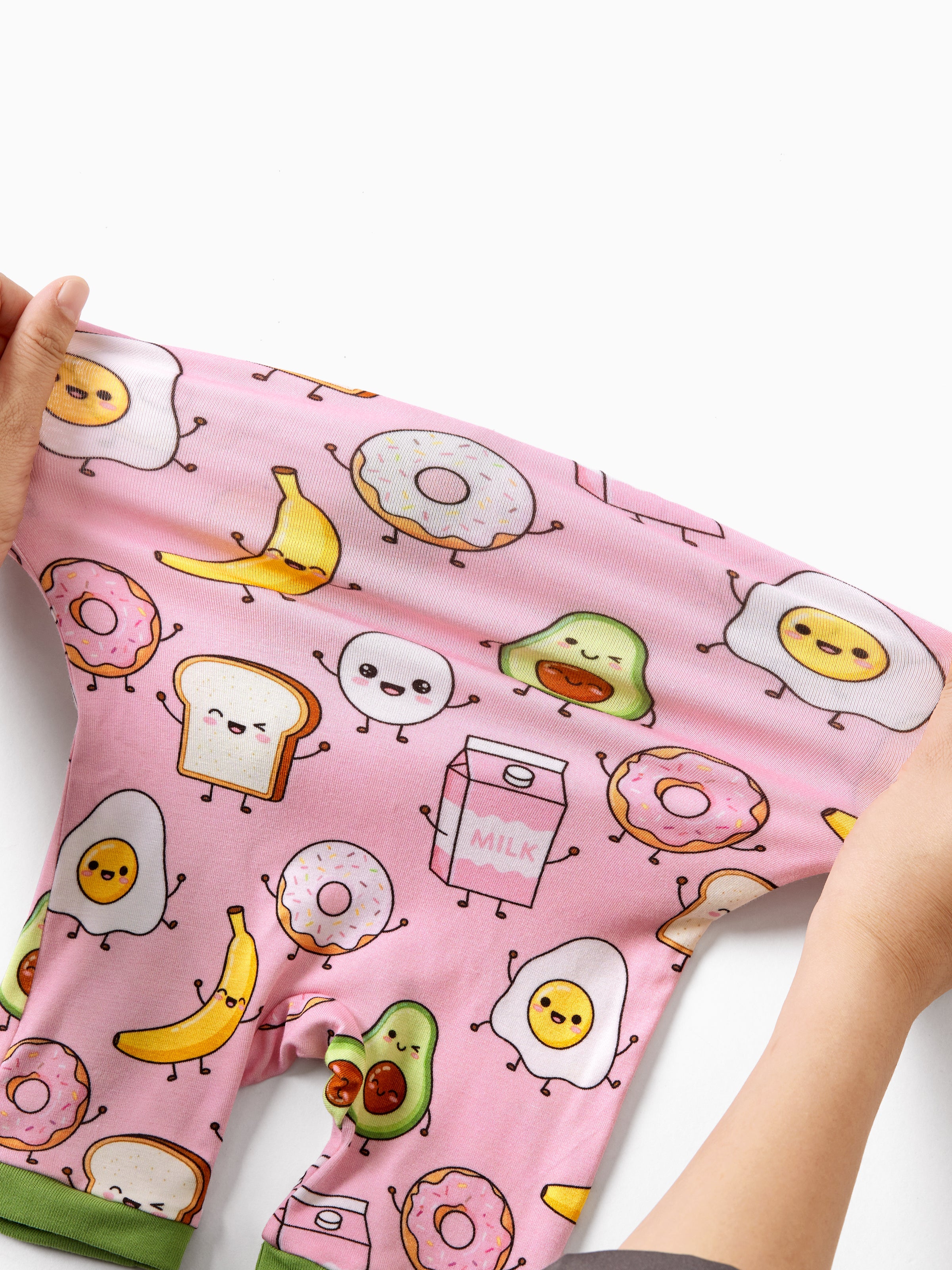 Bamboo Baby Boy / Girl 2-Way Zip Onesies Anti Slip Childlike Food Pattern Bamboo Sleepwear (Snug-Fitting)
Light Pink - Image 7