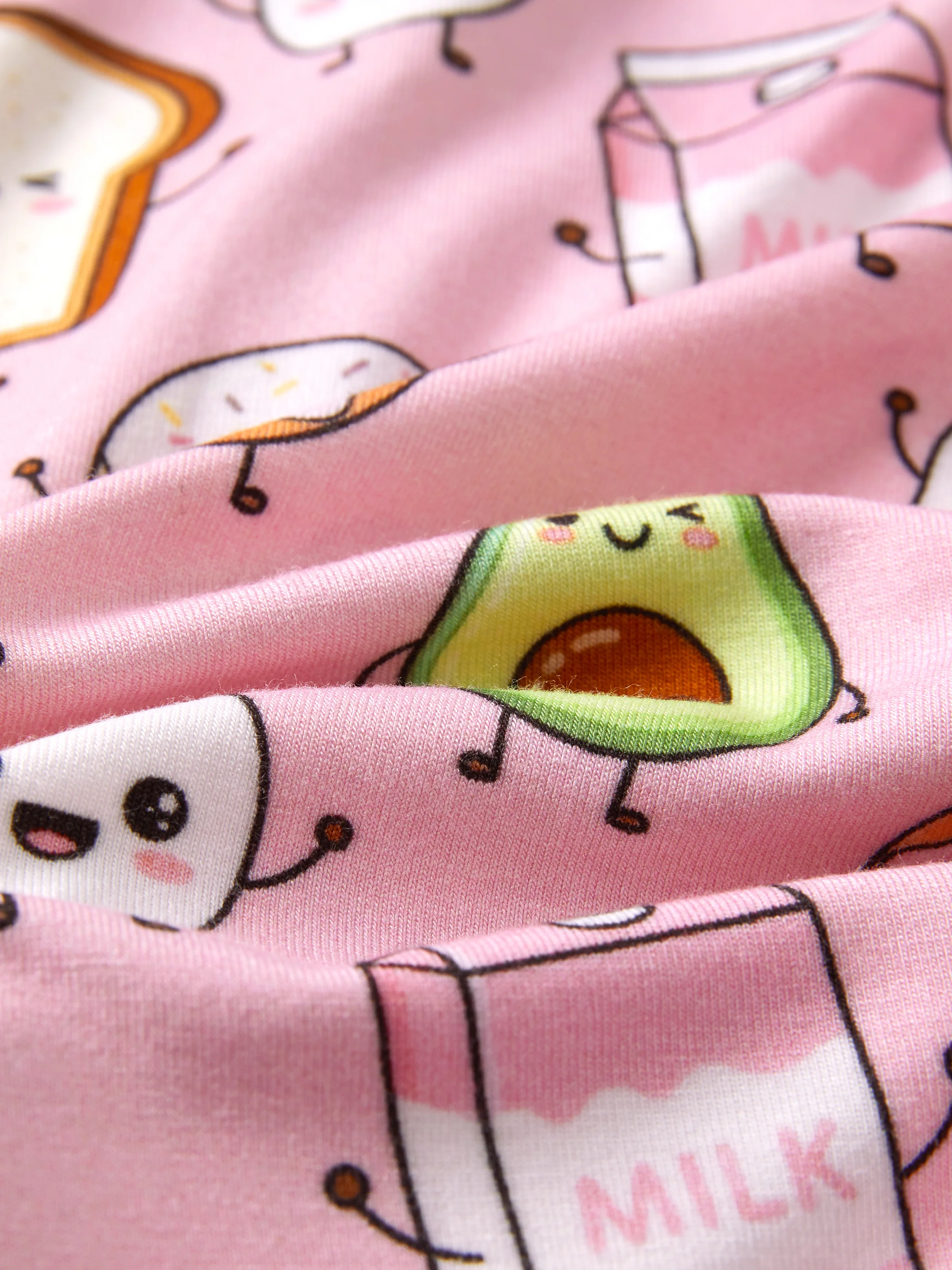 Bamboo Baby Boy / Girl 2-Way Zip Onesies Anti Slip Childlike Food Pattern Bamboo Sleepwear (Snug-Fitting)
Light Pink - Image 8