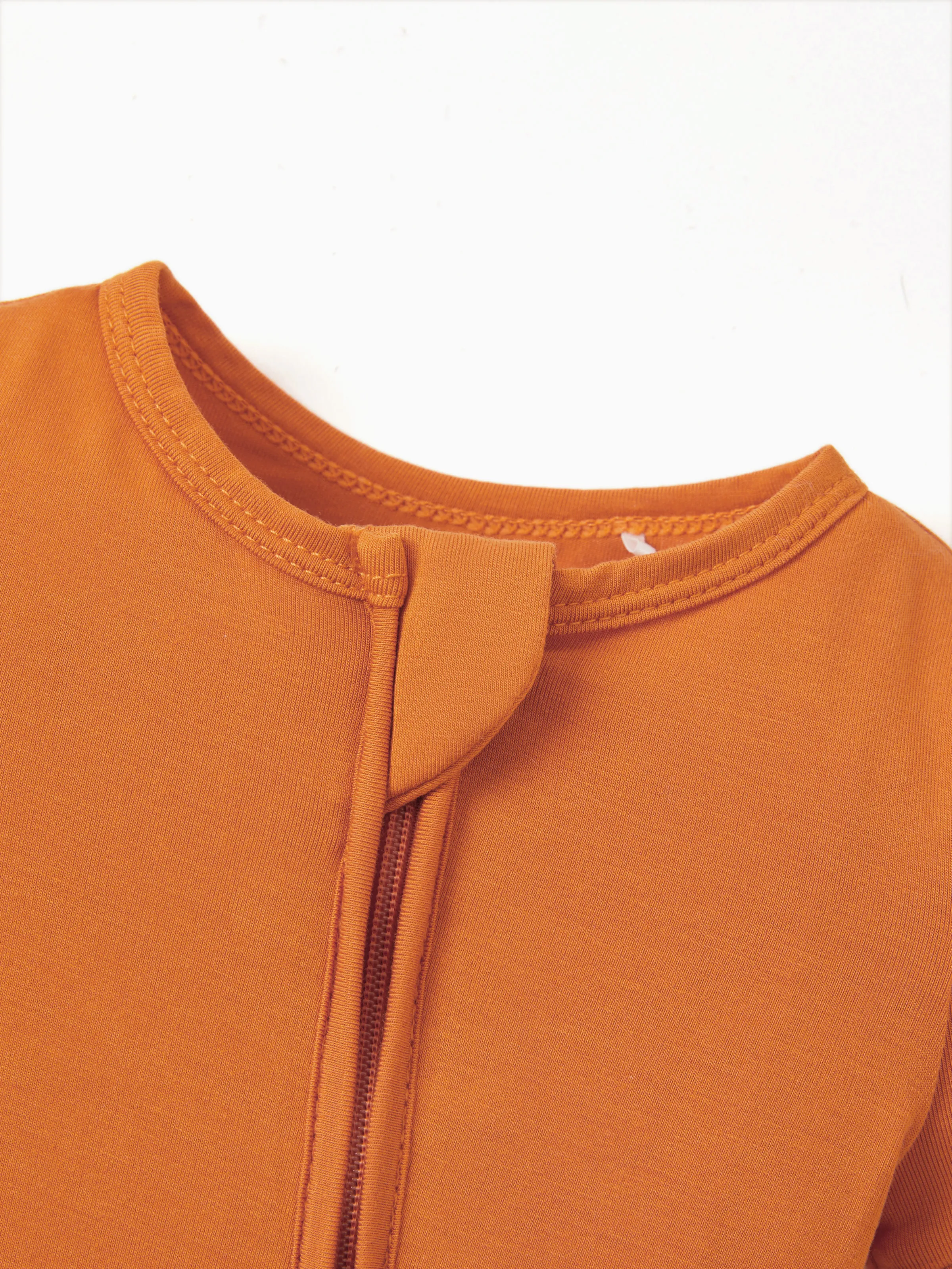 Bamboo Baby Boy / Girl 2-Way Zip Onesies Anti Slip Childlike Food Pattern Bamboo Sleepwear (Snug-Fitting)
 Orange - Image 9