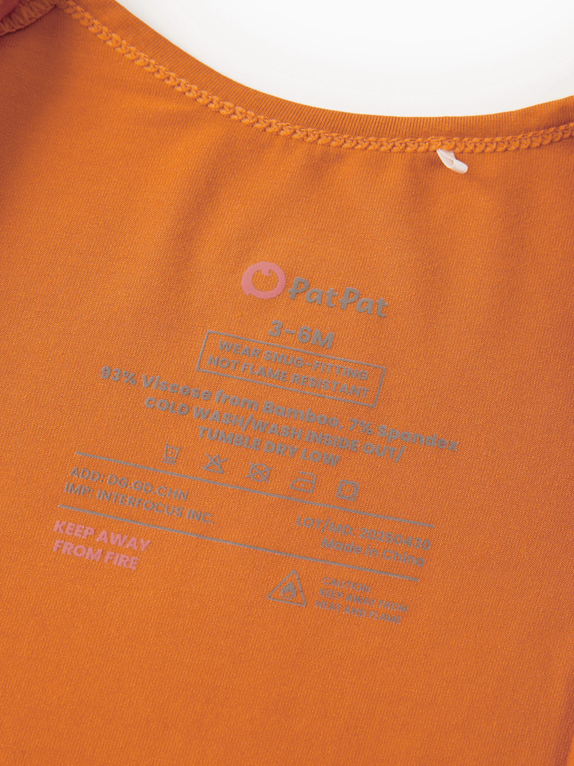 Bamboo Baby Boy / Girl 2-Way Zip Onesies Anti Slip Childlike Food Pattern Bamboo Sleepwear (Snug-Fitting)
 Orange - Image 8