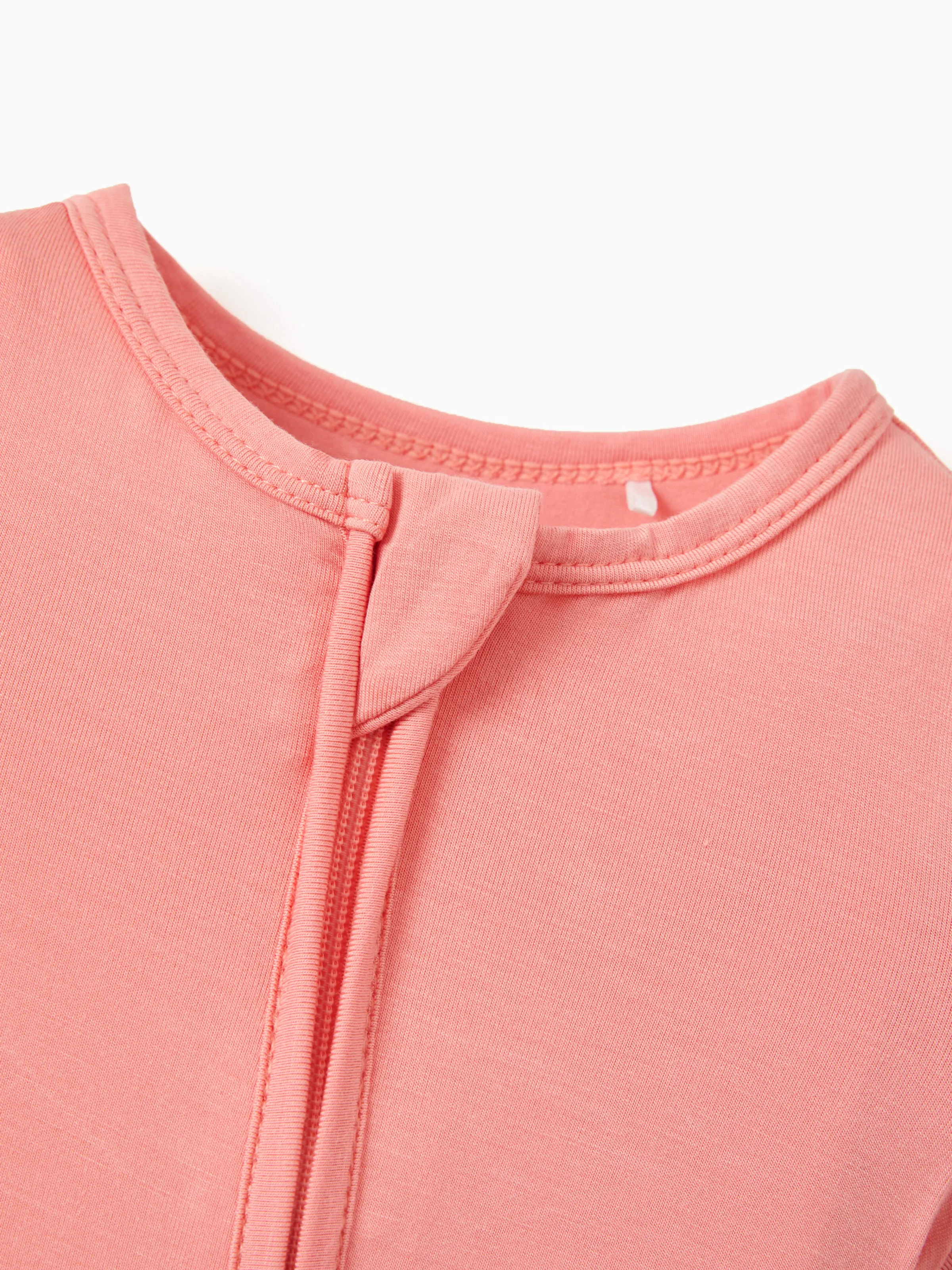 Bamboo Baby Boy / Girl 2-Way Zip Onesies Anti Slip Childlike Food Pattern Bamboo Sleepwear (Snug-Fitting)
 Pink - Image 8