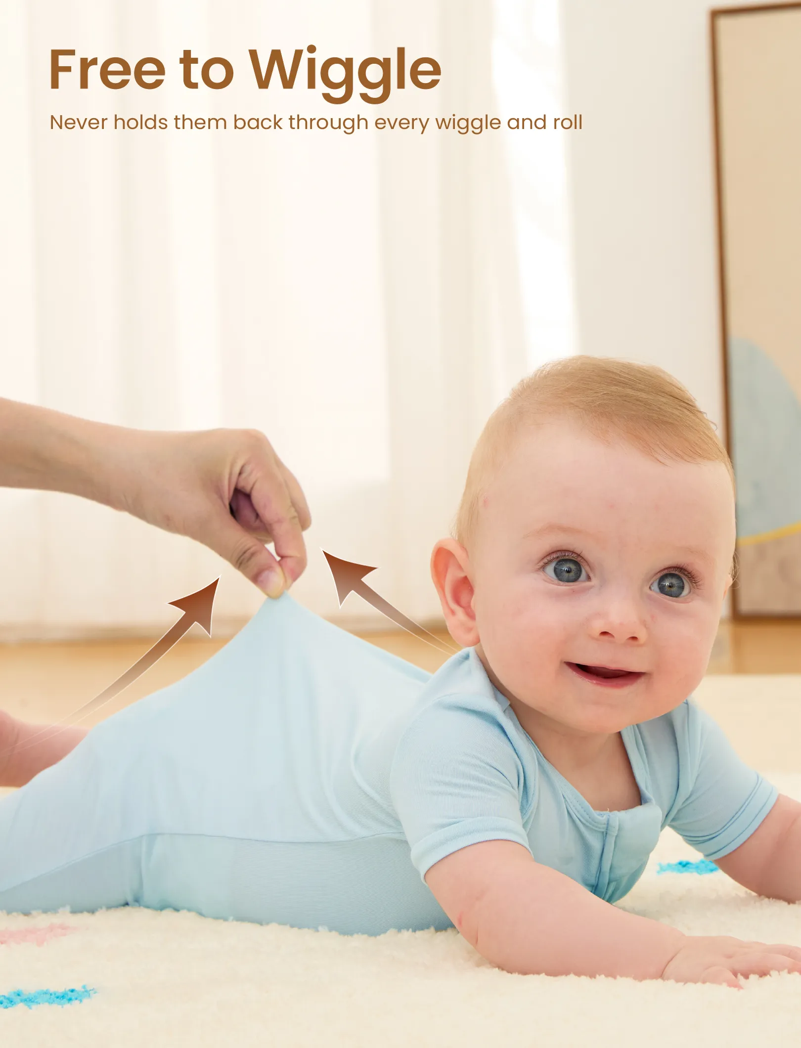 Bamboo Baby Boy / Girl 2-Way Zip Onesies Anti Slip Childlike Food Pattern Bamboo Sleepwear (Snug-Fitting)
Turquoise - Image 4