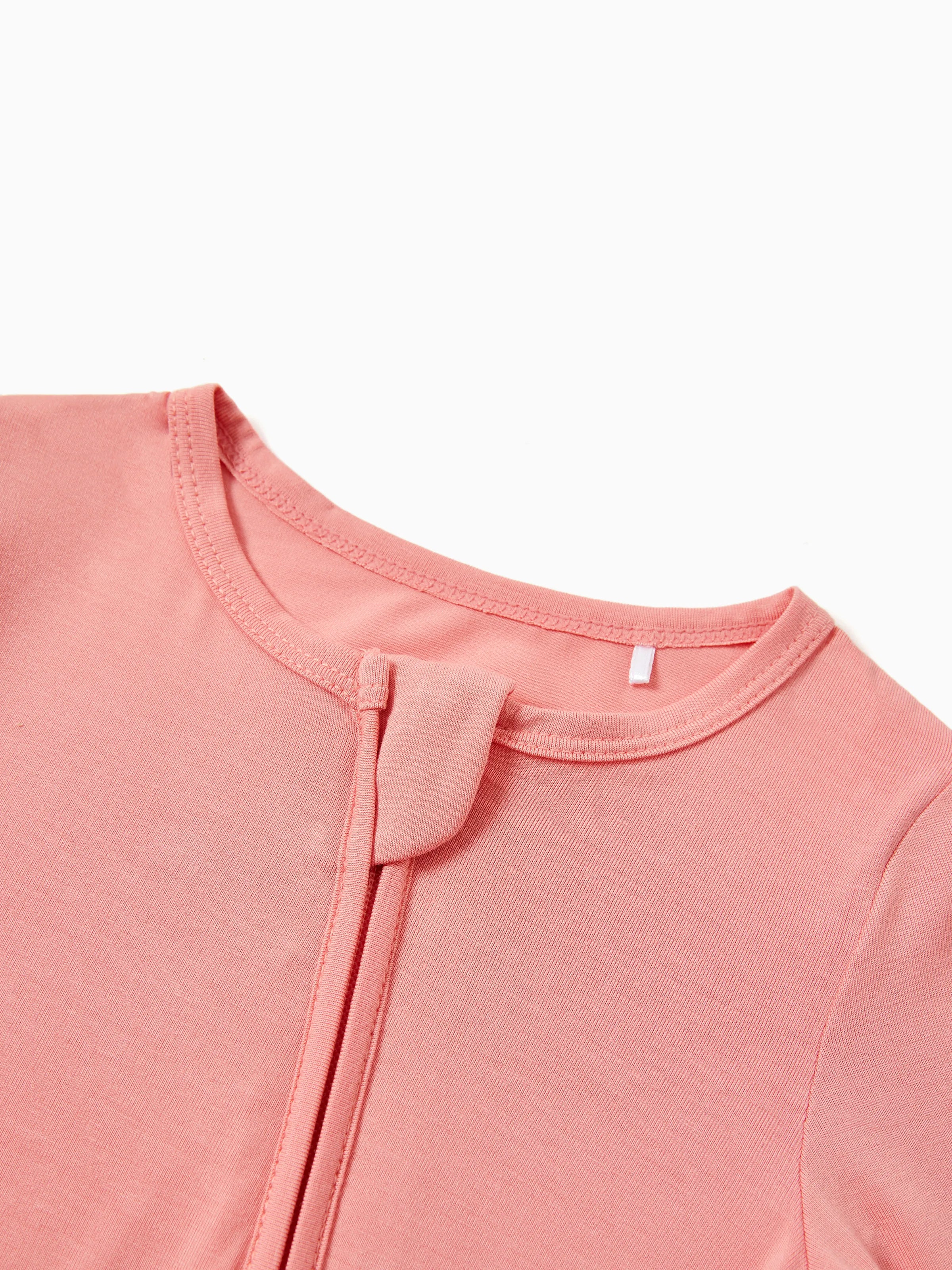 Bamboo Baby Boy / Girl 3-Pack Solid&Rainbow Printed 2-Way Zip Romper Anti Slip Long-sleeve Footie Purple - Image 5