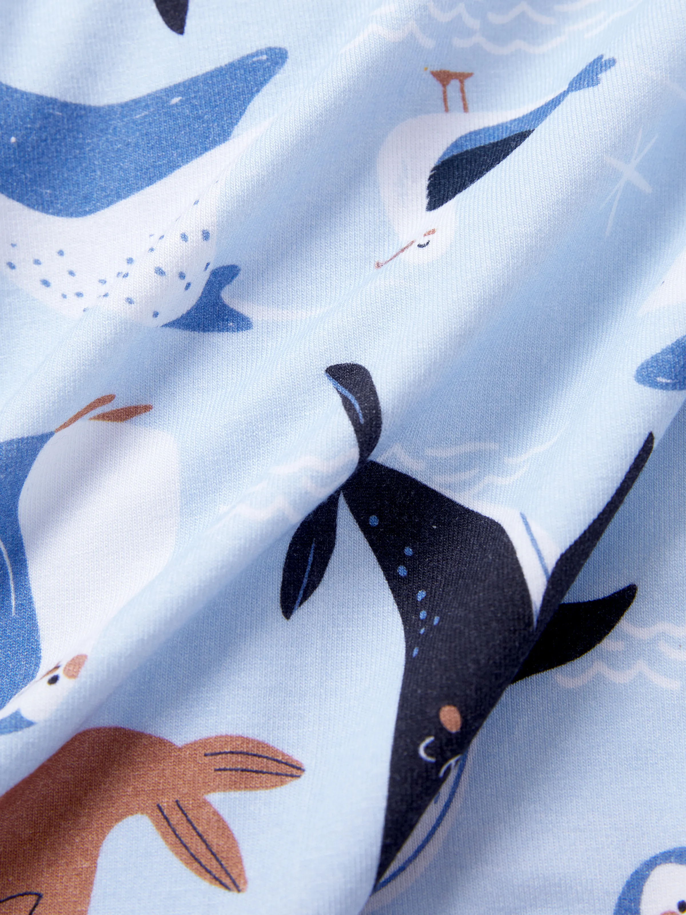 Bamboo Baby Boy/Girl Animal Printed 2-Way Zip Onesies Anti Slip Long-sleeve Footie with Hairband Royal Blue - Image 8