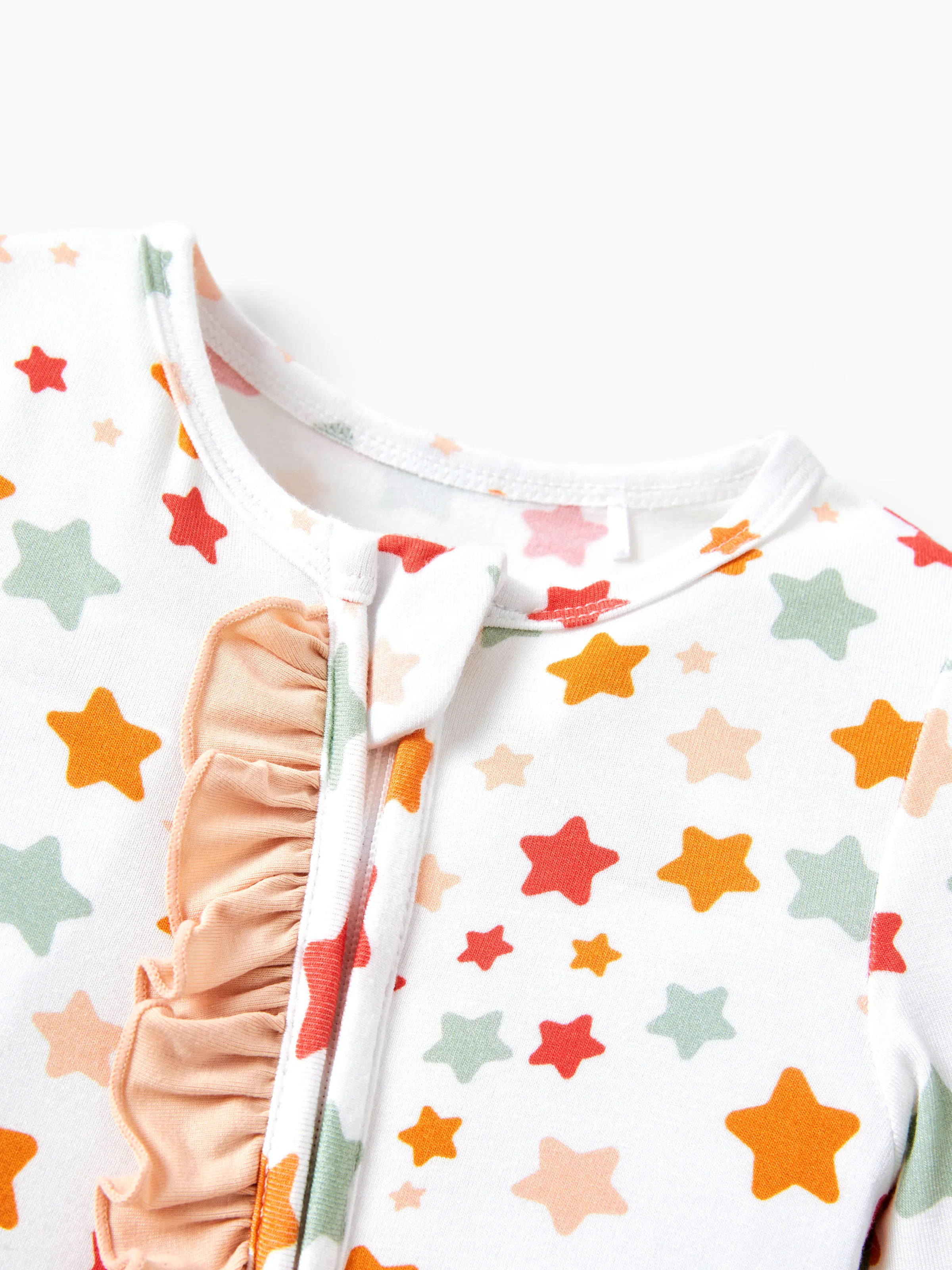 Bamboo Baby Boy/Girl Animal Printed 2-Way Zipper Anti Slip Long-sleeve Footie with/without Hairband Apricot - Image 11