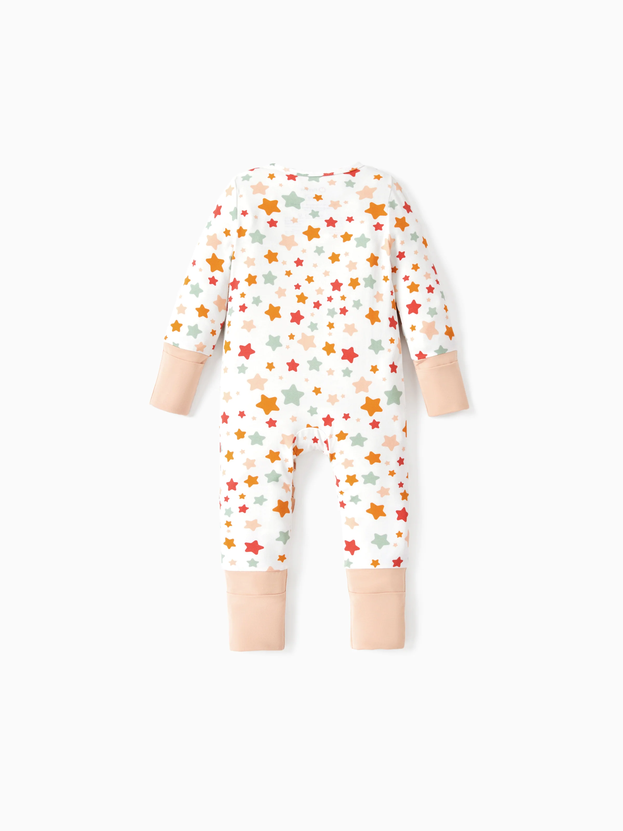Bamboo Baby Boy/Girl Animal Printed 2-Way Zipper Anti Slip Long-sleeve Footie with/without Hairband Apricot - Image 16