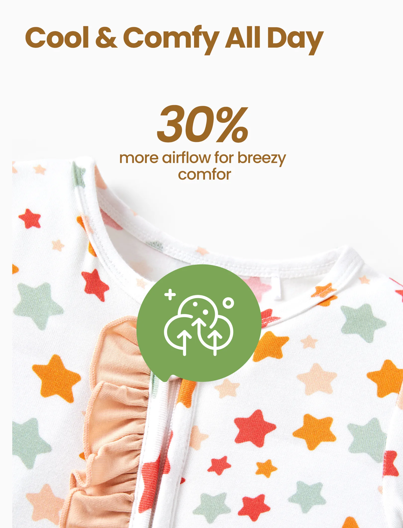 Bamboo Baby Boy/Girl Animal Printed 2-Way Zipper Anti Slip Long-sleeve Footie with/without Hairband Apricot - Image 3