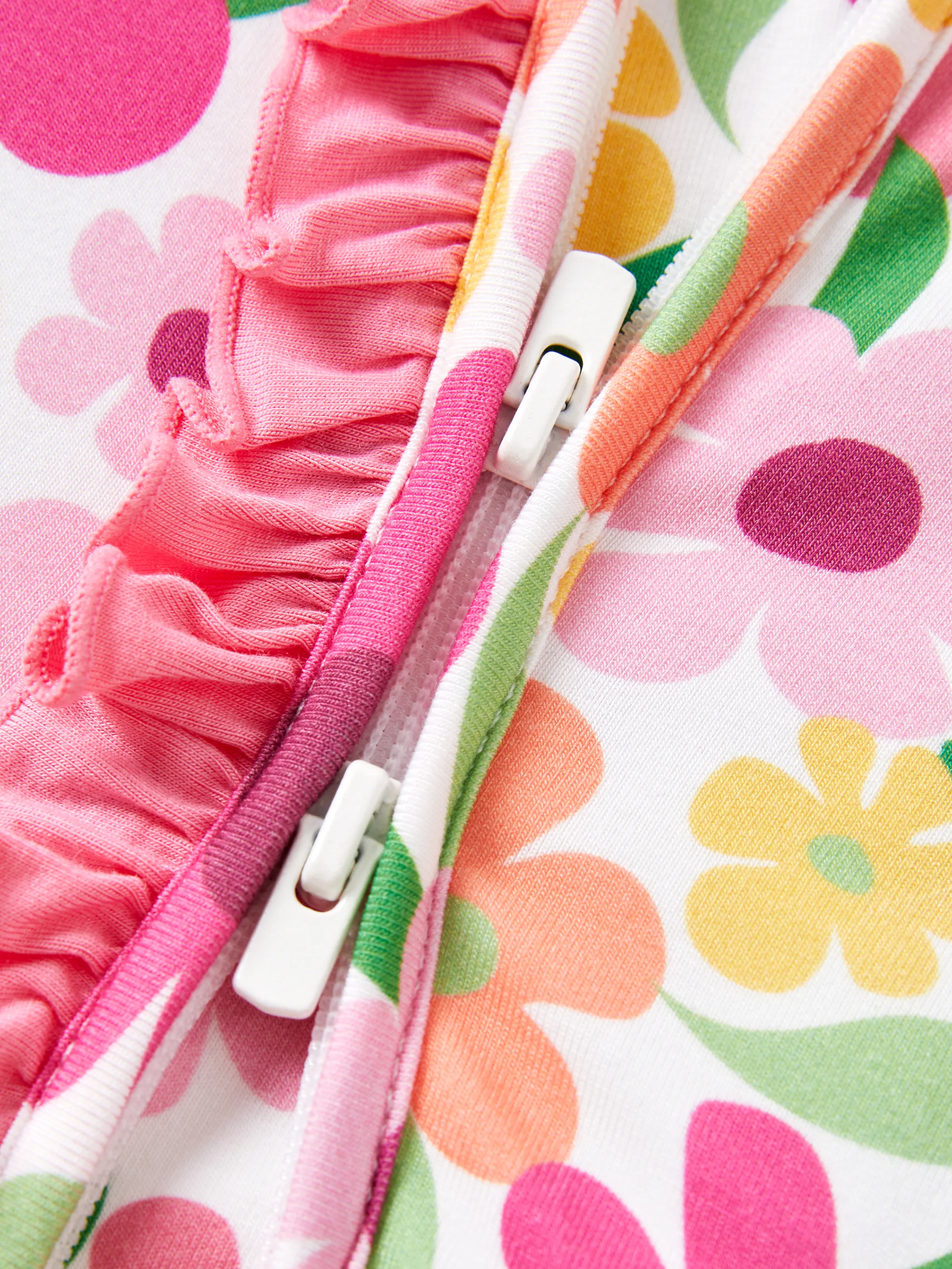 Bamboo Baby Boy/Girl Animal Printed 2-Way Zipper Anti Slip Long-sleeve Footie with/without Hairband Dark Pink - Image 14