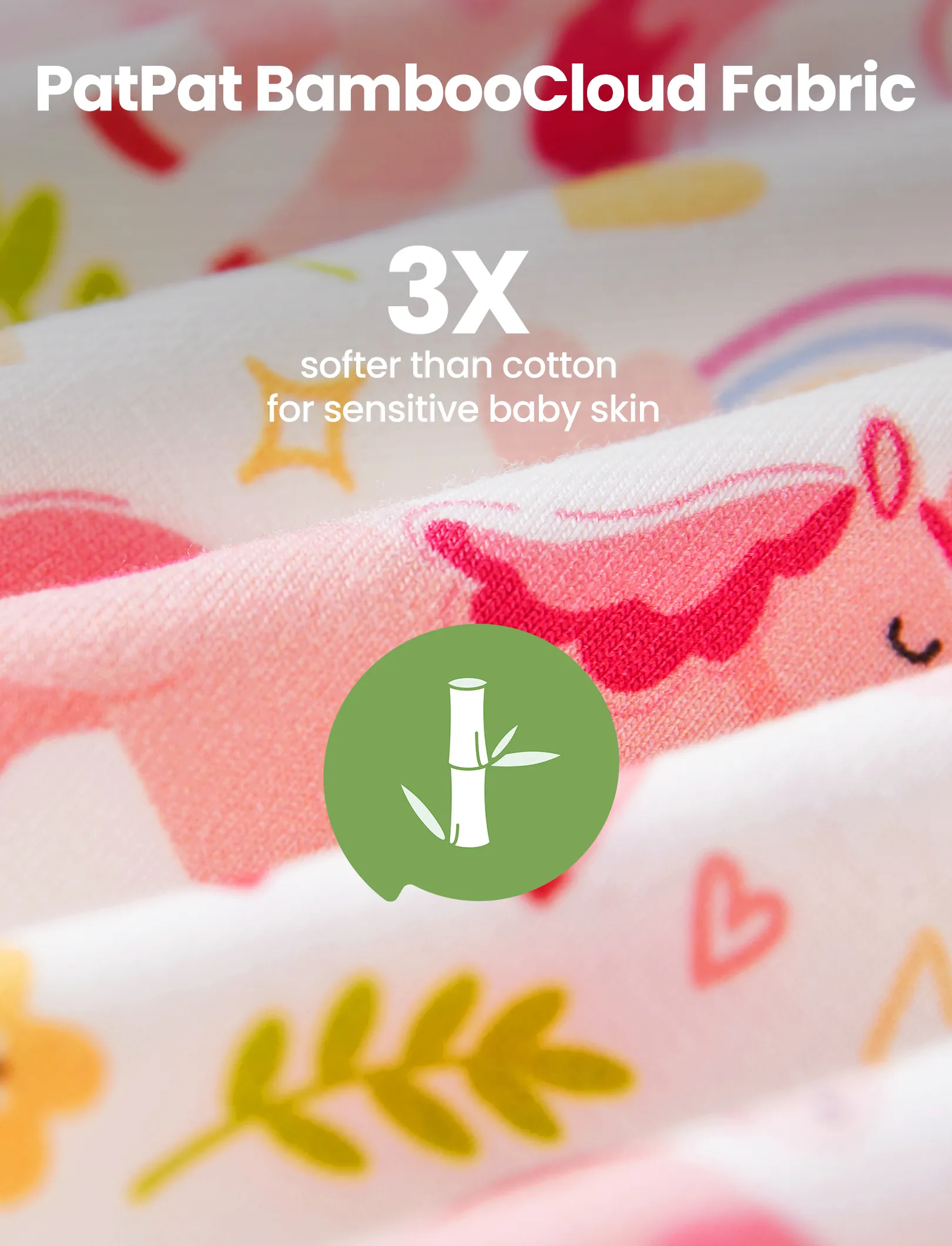 Bamboo Baby Boy/Girl Animal Printed 2-Way Zipper Anti Slip Long-sleeve Footie with/without Hairband Pink - Image 6