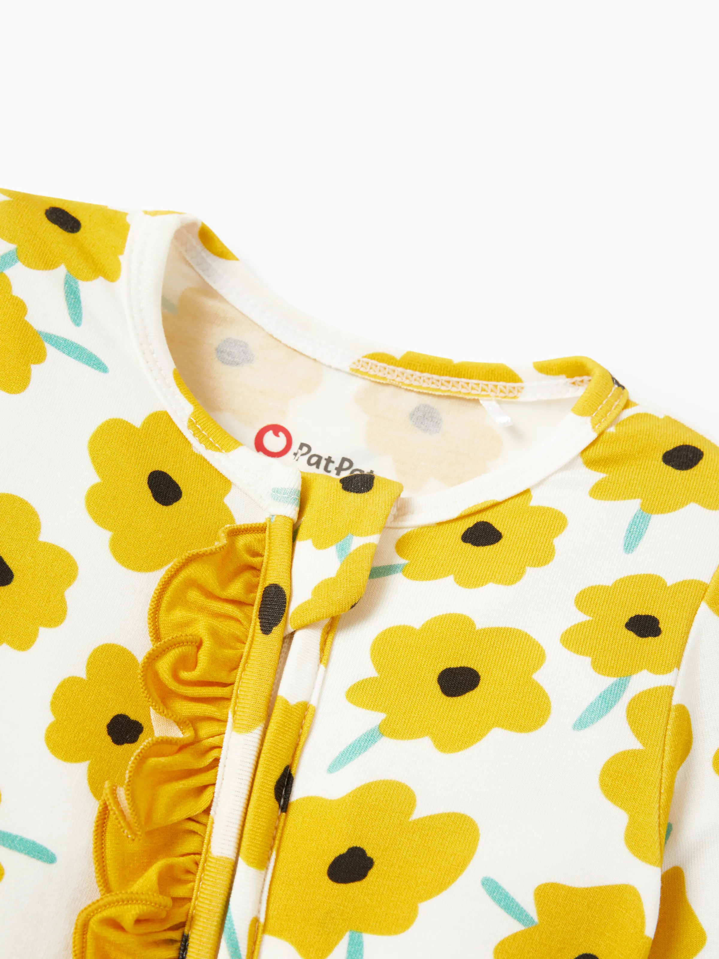 Bamboo Baby Boy/Girl Animal Printed 2-Way Zipper Anti Slip Long-sleeve Footie with/without Hairband Yellow - Image 14