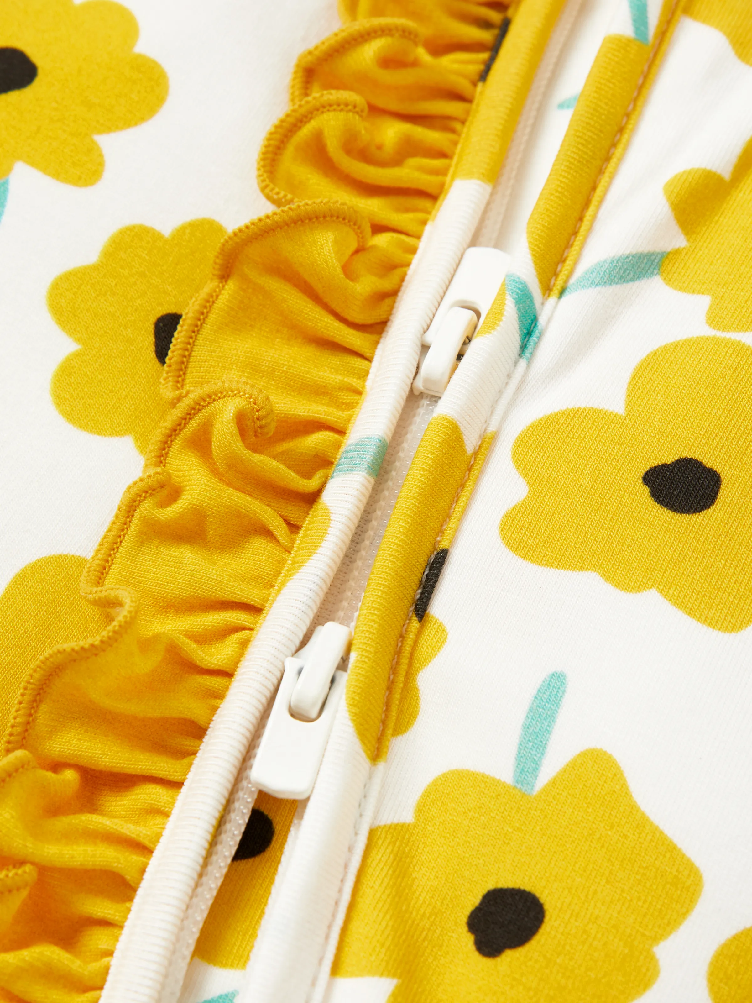 Bamboo Baby Boy/Girl Animal Printed 2-Way Zipper Anti Slip Long-sleeve Footie with/without Hairband Yellow - Image 15