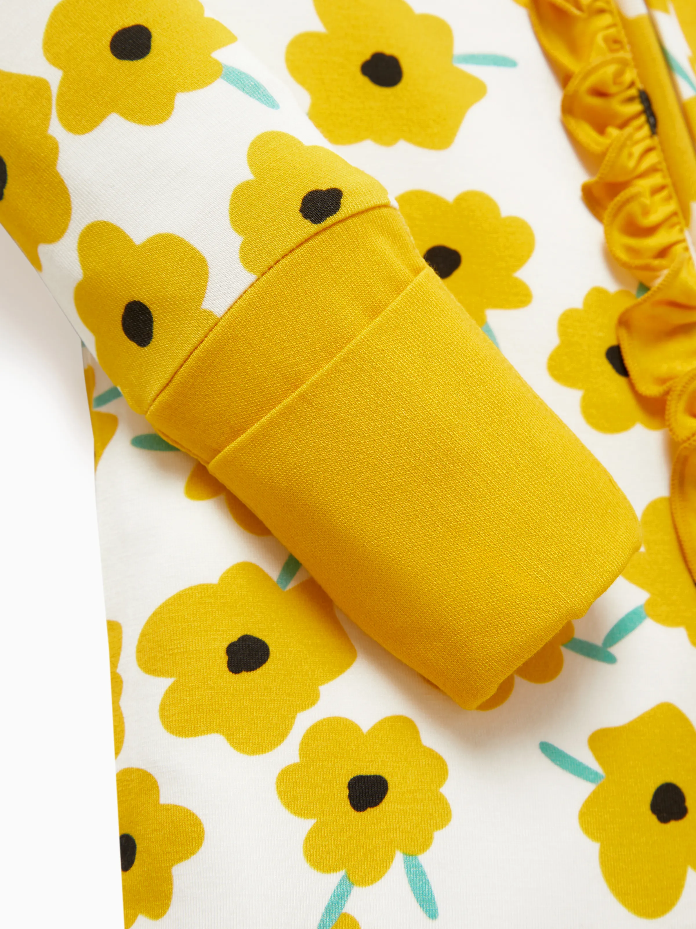 Bamboo Baby Boy/Girl Animal Printed 2-Way Zipper Anti Slip Long-sleeve Footie with/without Hairband Yellow - Image 16