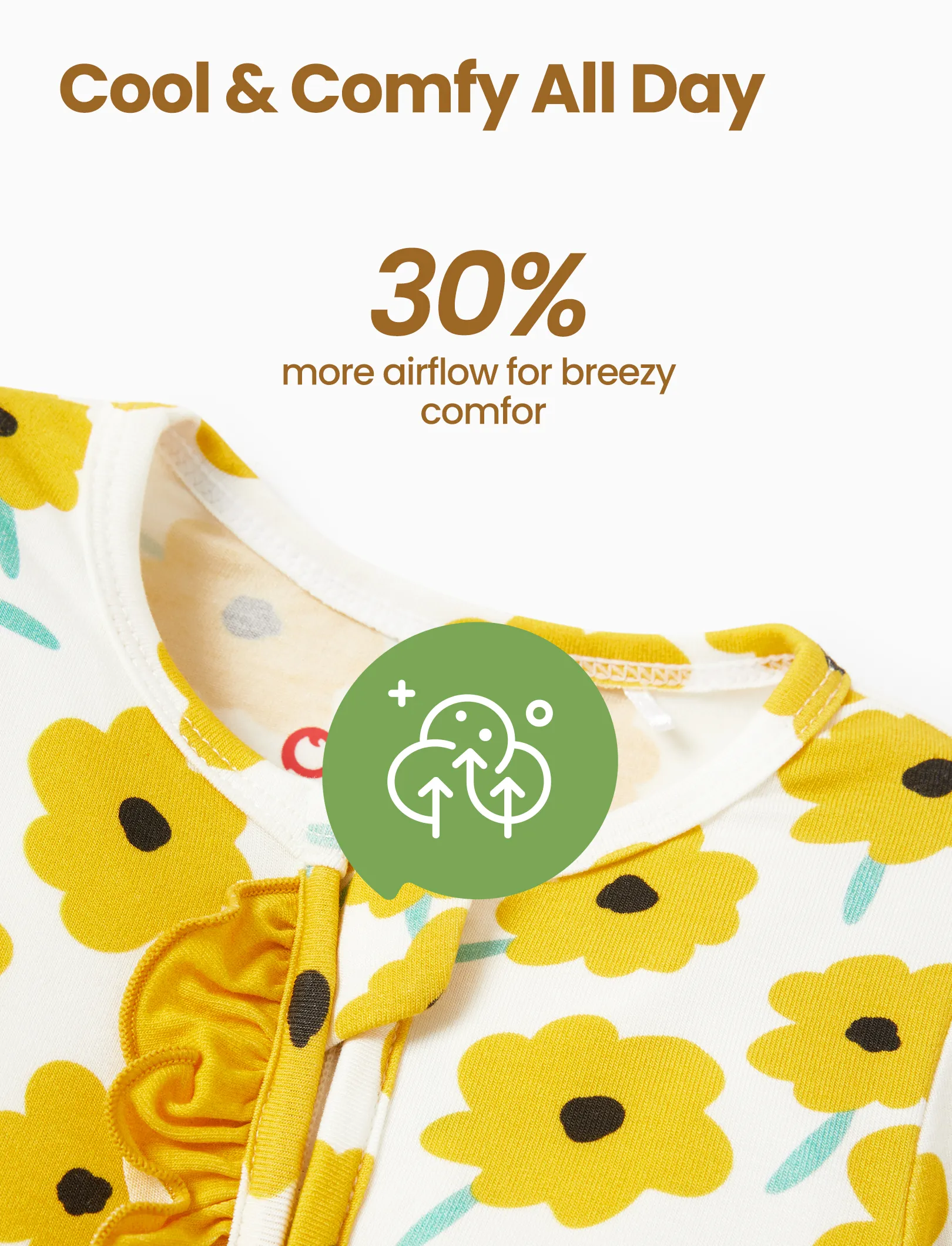 Bamboo Baby Boy/Girl Animal Printed 2-Way Zipper Anti Slip Long-sleeve Footie with/without Hairband Yellow - Image 3